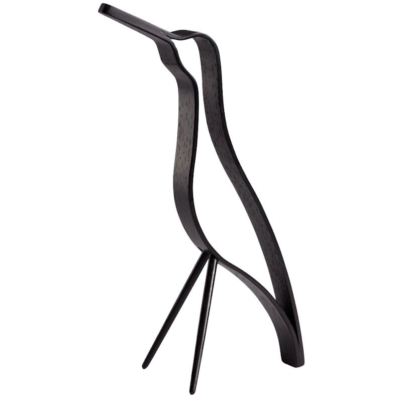 Woody Bird Dekoration Hög 25 cm, Svartbetsad Ek