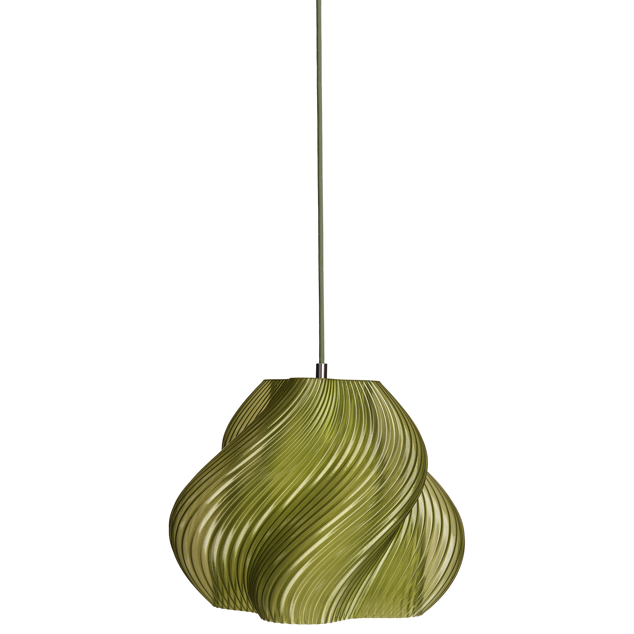 Crème Atelier Soft Serve Pendel 02 / Olive - Pendellampor Återvinningsbar Bioplast Krom
