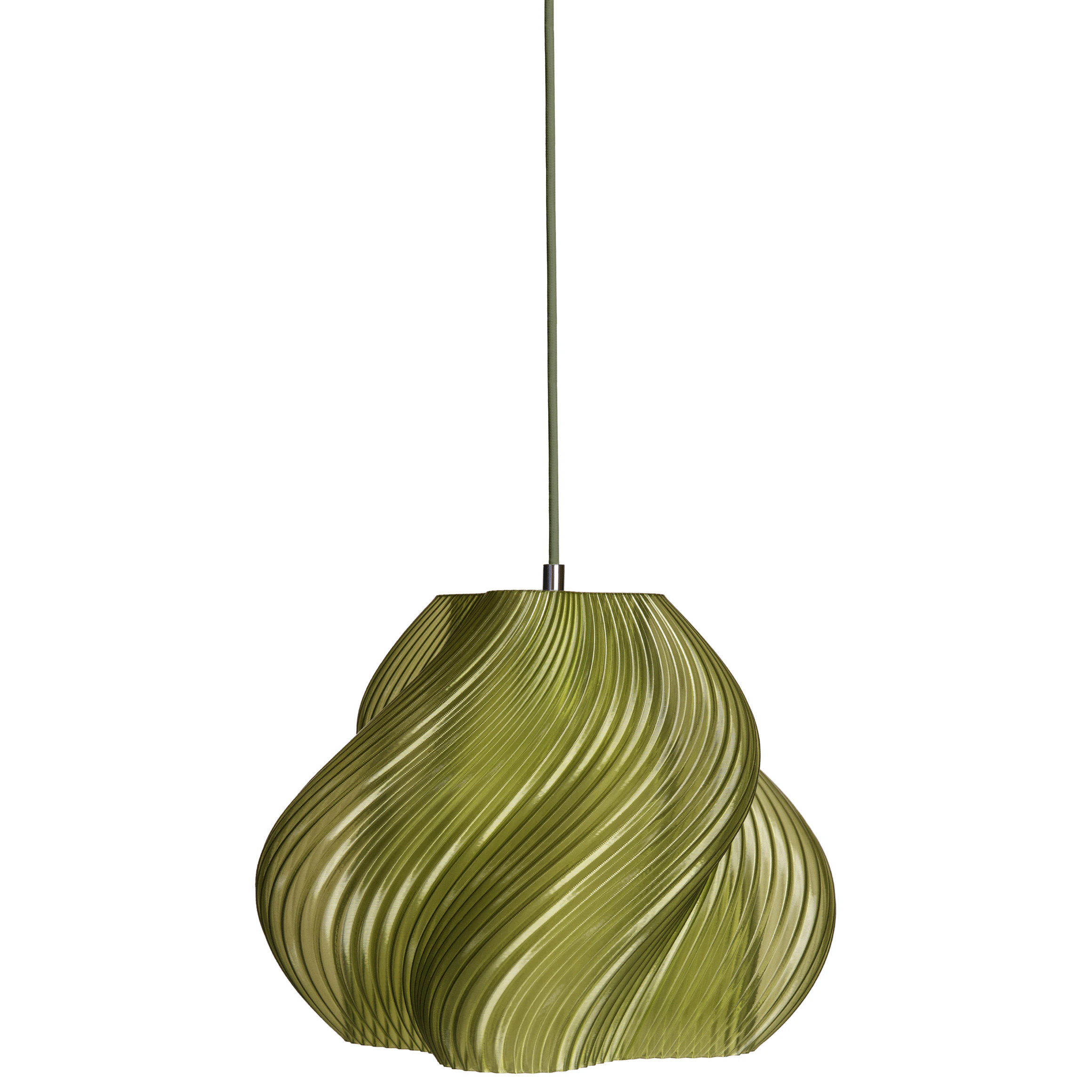 Crème Atelier Soft Serve Pendel 03 / Olive - Pendellampor Återvinningsbar Bioplast Krom