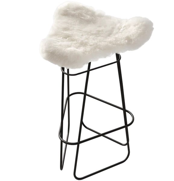 Cuero Iceland Barpall 82 Cm Svart / - Barstolar St&aring;l Shorn White