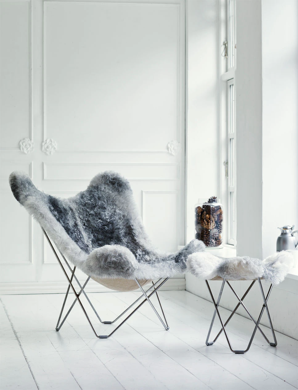 Cuero Iceland Mariposa Butterfly Chair Shorn Grey/chrome, krom från Cuero, bild 2