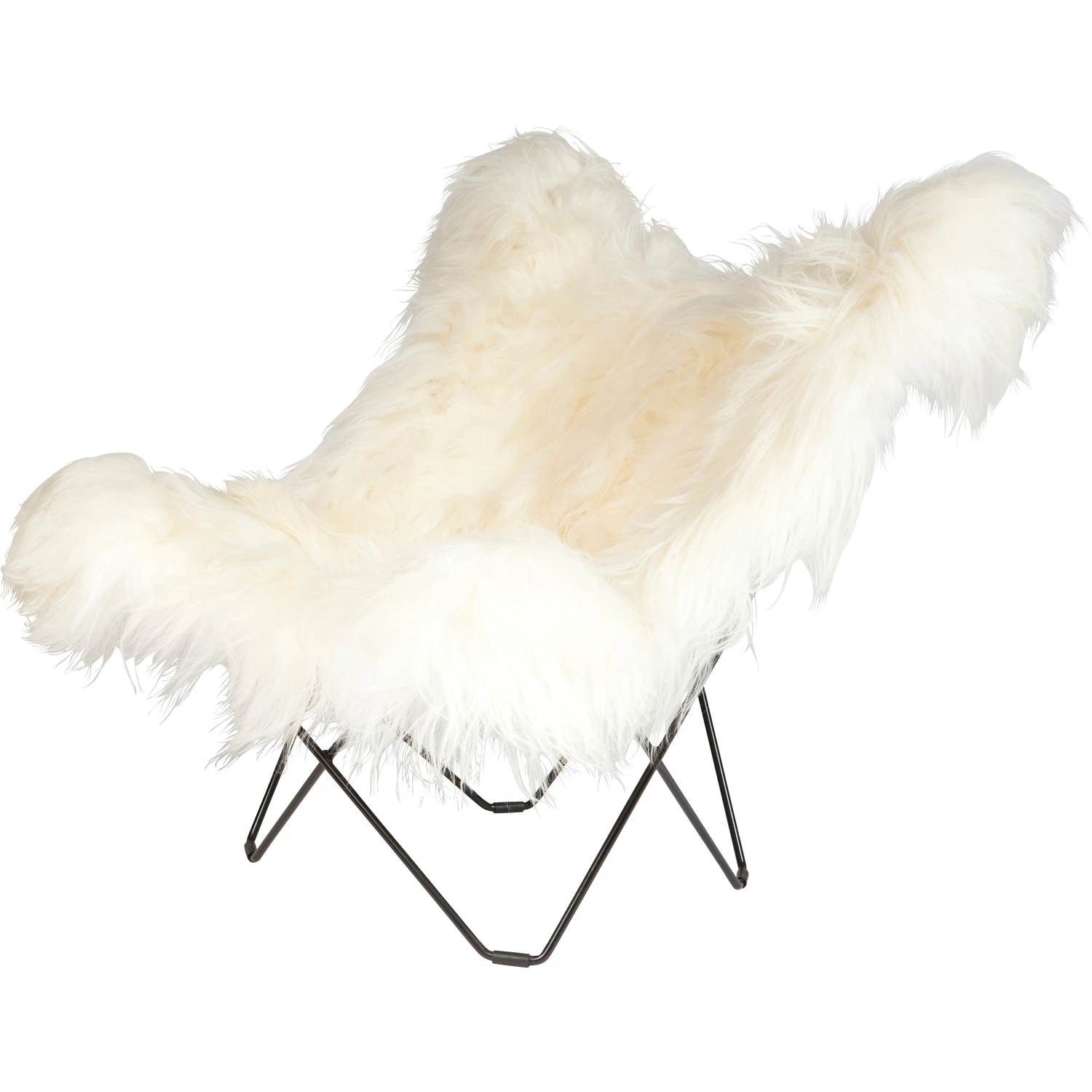Cuero Iceland Mariposa Butterfly Chair /black - F&aring;t&ouml;ljer L&auml;der Wild White