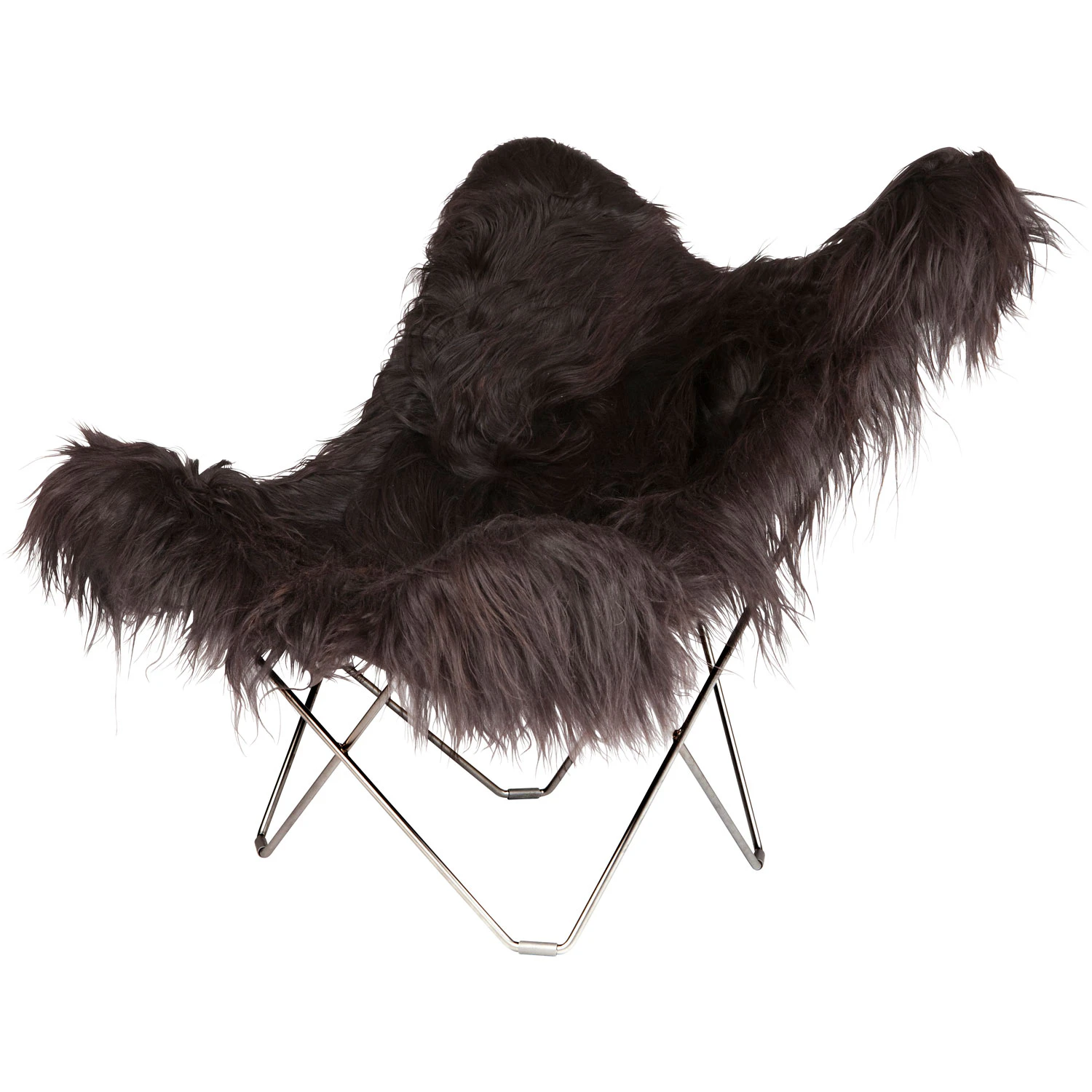 cuero iceland mariposa butterfly chair wild black/chrome - läder svart