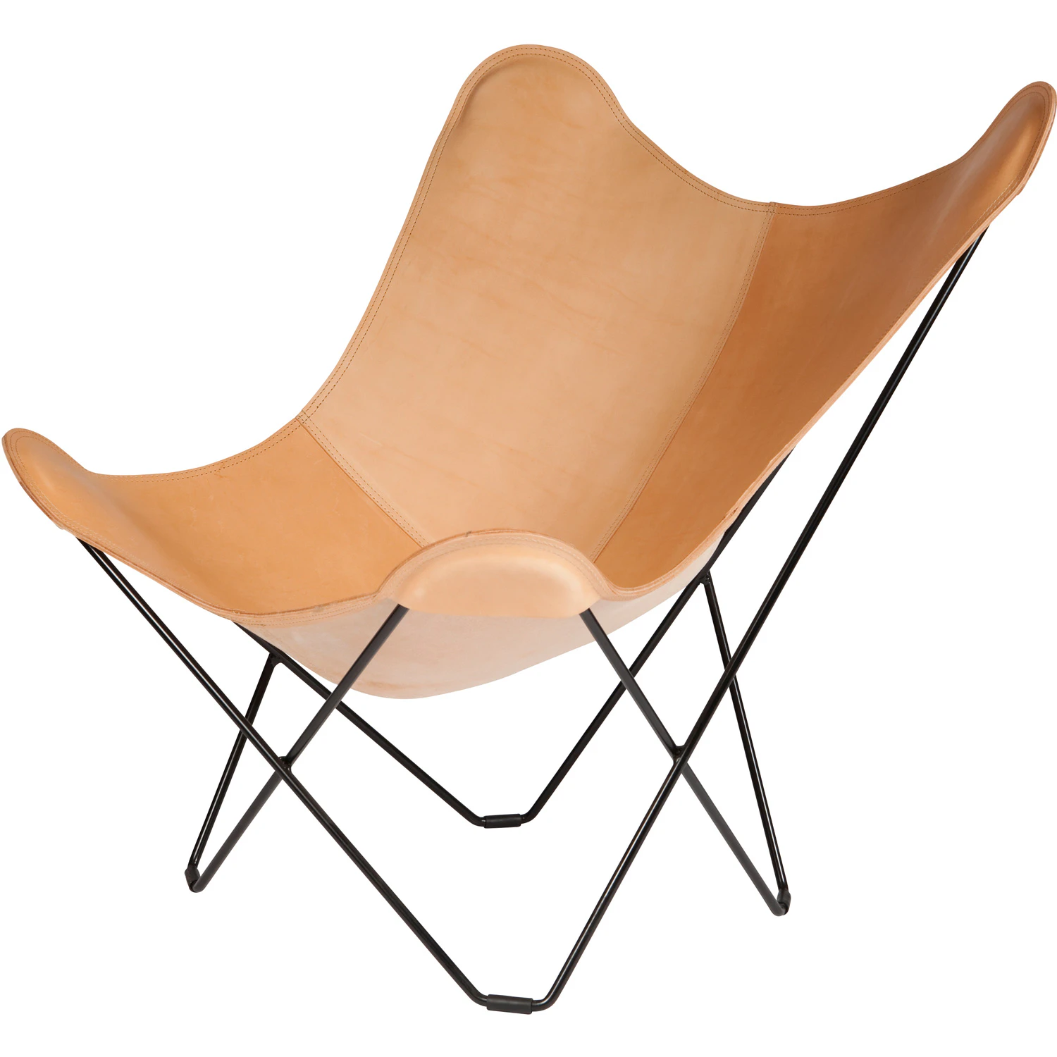 Cuero Pampa Mariposa Butterfly Chair Crude e/black - L&auml;der Natur