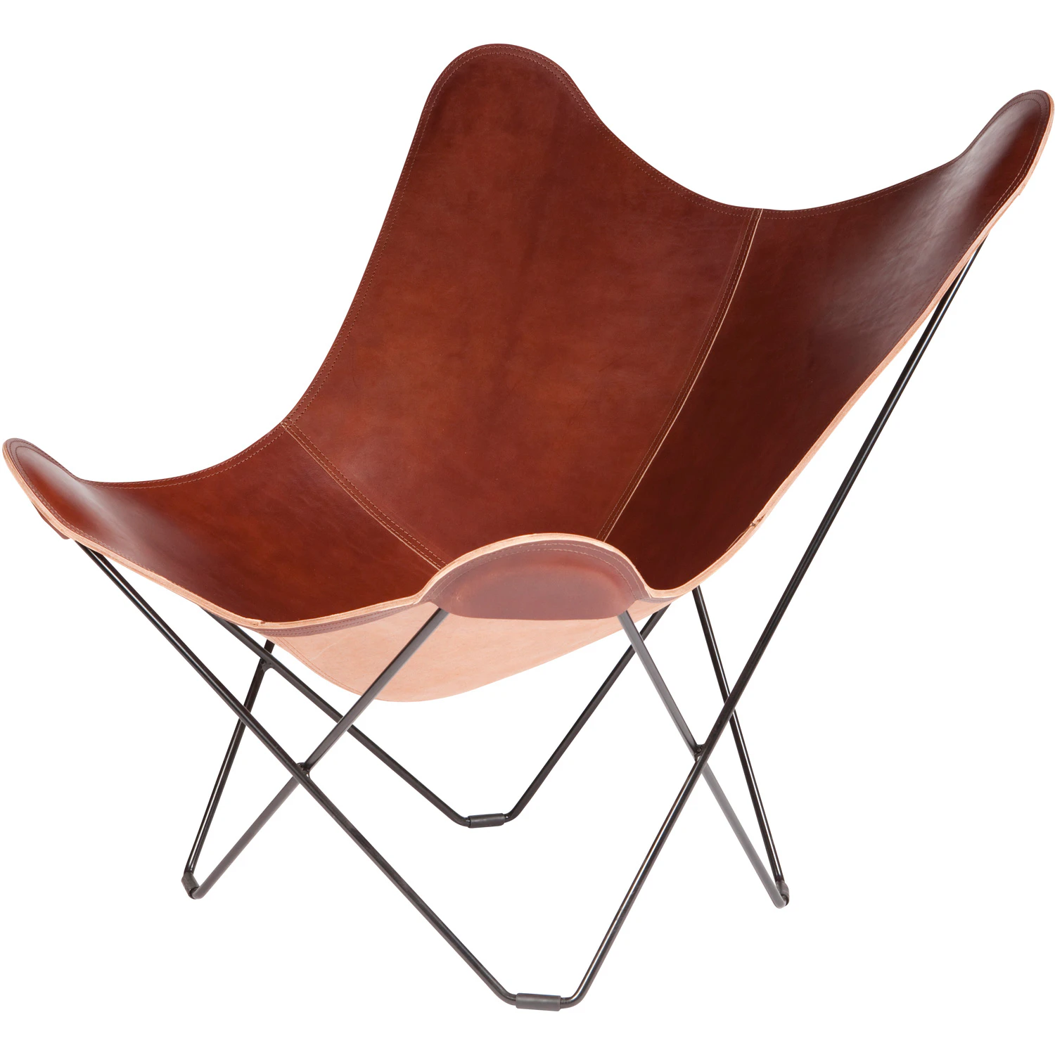 Cuero Pampa Mariposa Butterfly Chair /black - F&aring;t&ouml;ljer L&auml;der Crude Oak