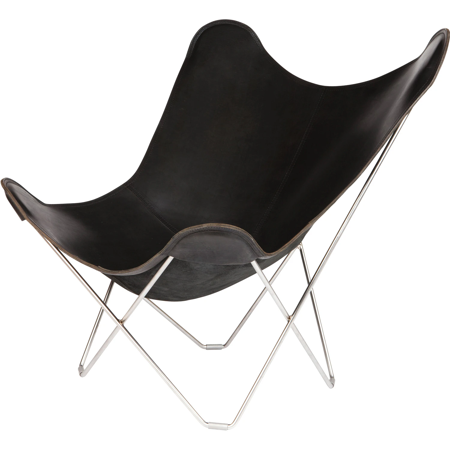 cuero pampa mariposa butterfly chair black/chrome - läder svart