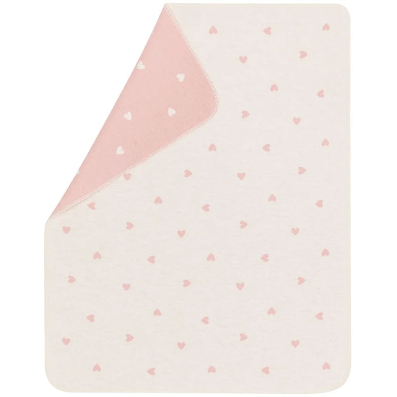 Juwel Babyfilt 70x90 cm Hearts, Off-white / Rosa