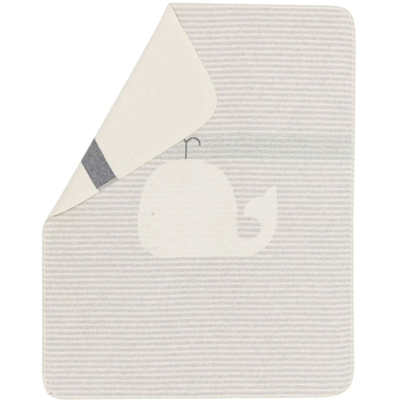 Juwel Babyfilt 70x90 cm Whale/Stripes, Grå