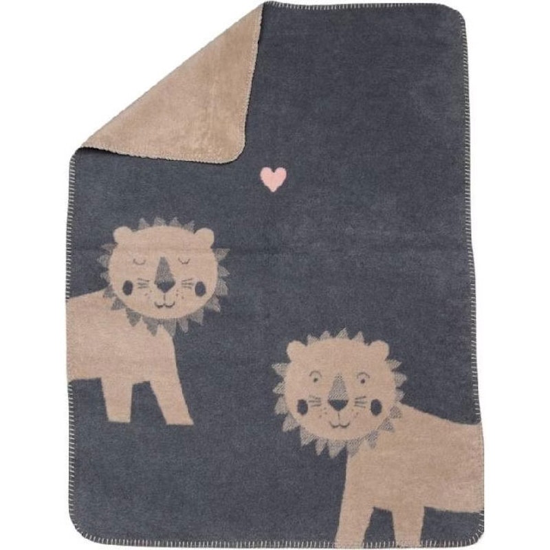 Mila Babyfilt 75x100 cm Lion, Grå / Beige