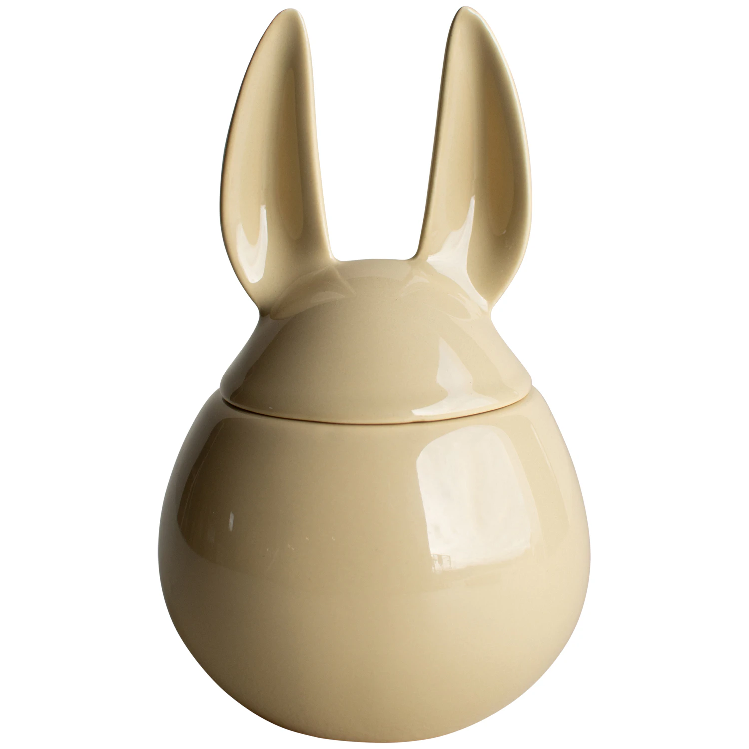 Dbkd Eating Rabbit Burk Med Lock 14 Cm - Påskdekorationer Keramik Gul