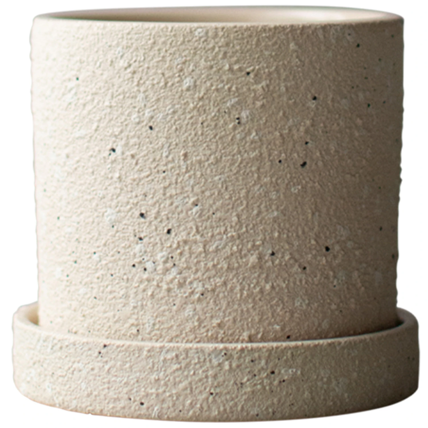 Dbkd Grow Structure Kruka Med Fat 10 Cm - Krukor Keramik Creme
