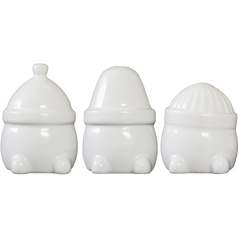 Hipster Triplets Juldekorationer 3-pack, Shiny White