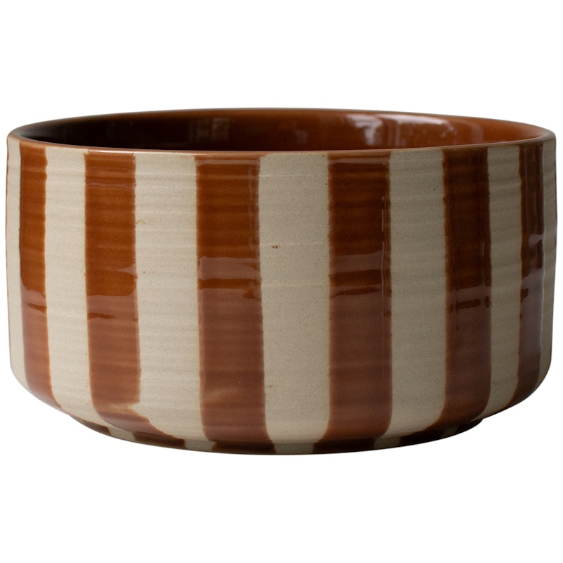Line Stripe Skål / Kruka, Nougat