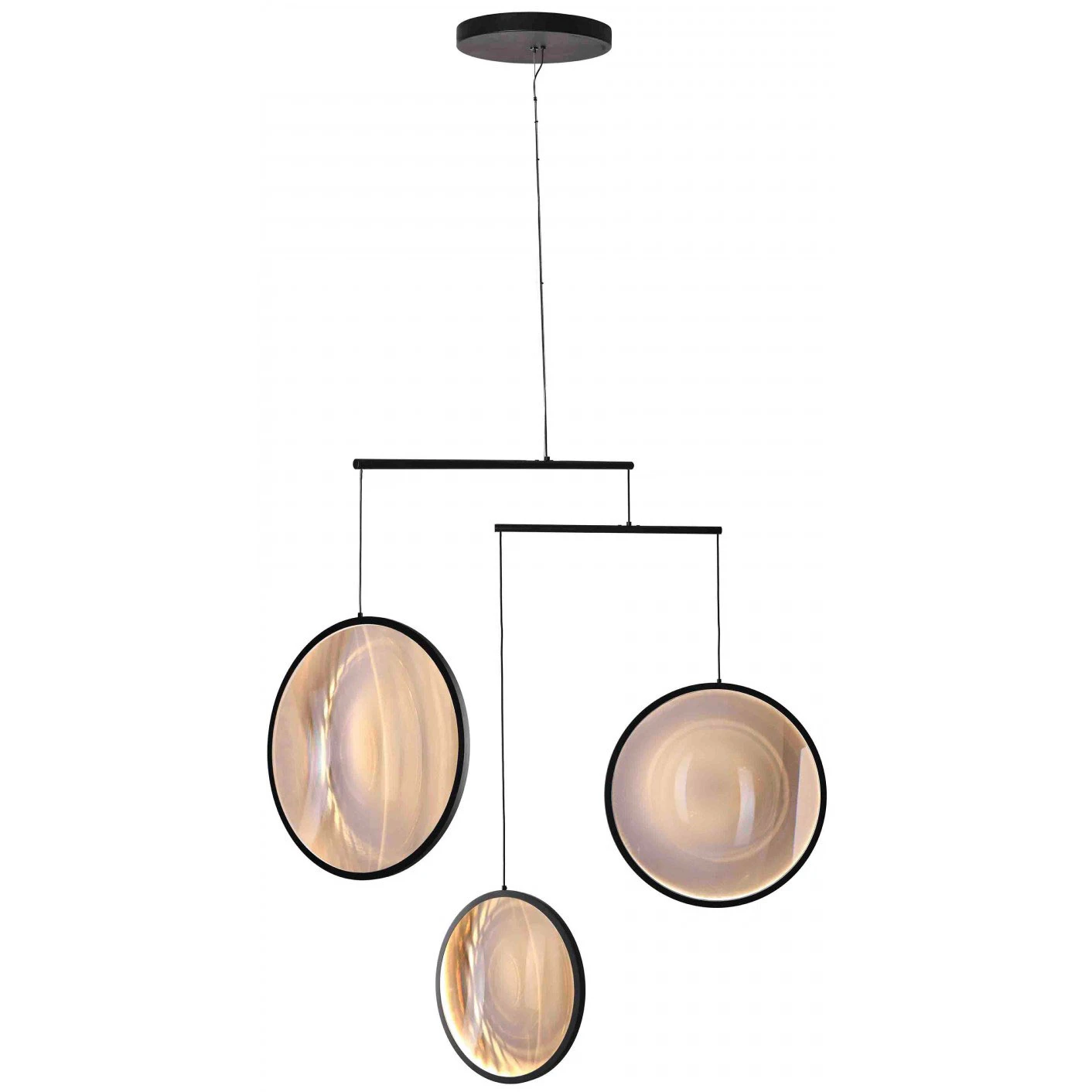 Dcwéditions Focus X3 Ljuskrona - Pendellampor Aluminium Mattsvart