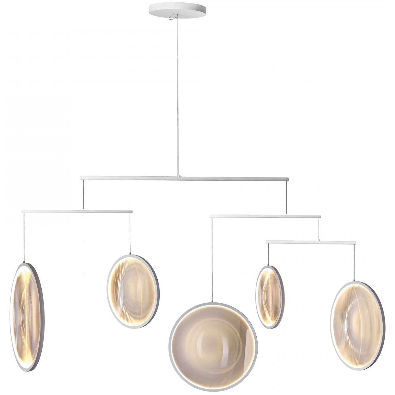 Dcwéditions Focus X5 Ljuskrona - Pendellampor Aluminium Mattvit