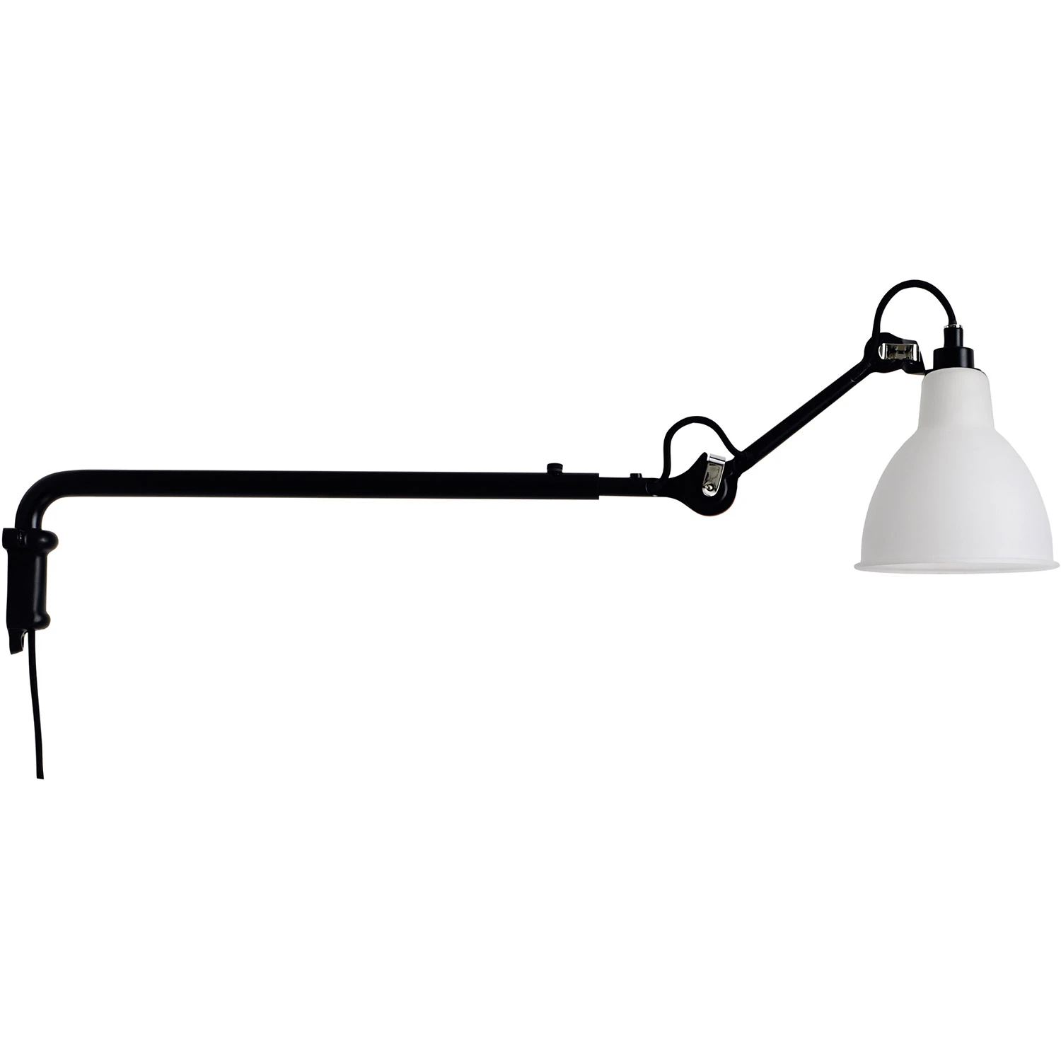 Dcw&eacute;ditions Lampe Gras N&deg;203 V&auml;gglampa / Frostat Glas - V&auml;gglampor St&aring;l Svart