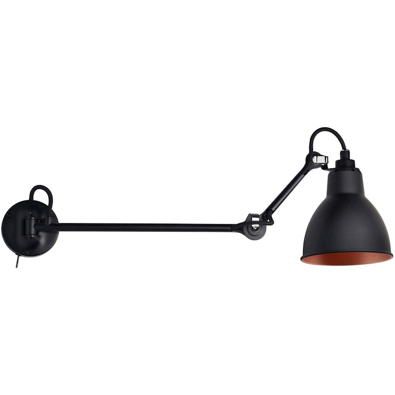 Lampe Gras N°204 L40 SW Vägglampa, Svart / Koppar