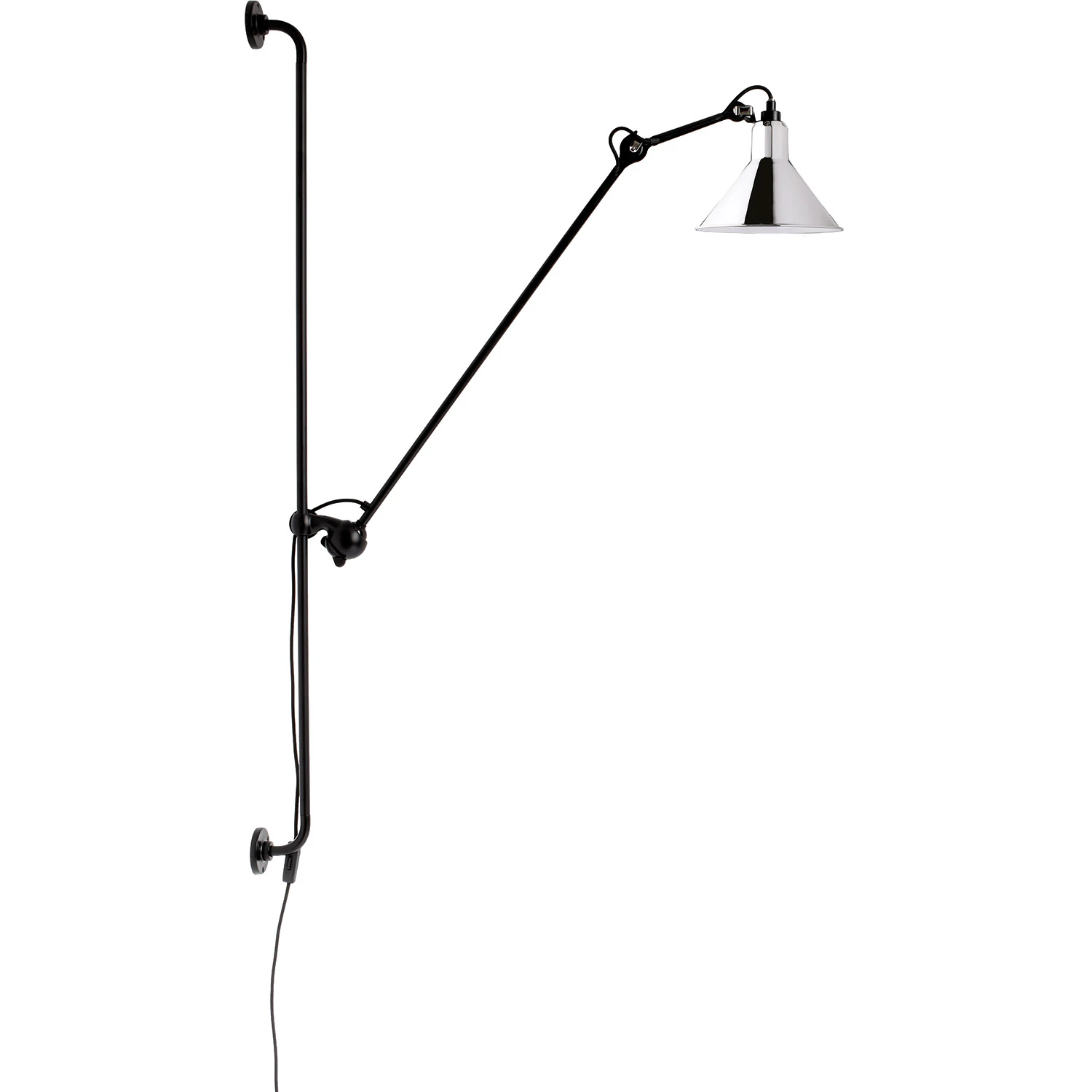 Dcw&eacute;ditions Lampe Gras N&deg;214 V&auml;gglampa / Krom - V&auml;gglampor St&aring;l Svart