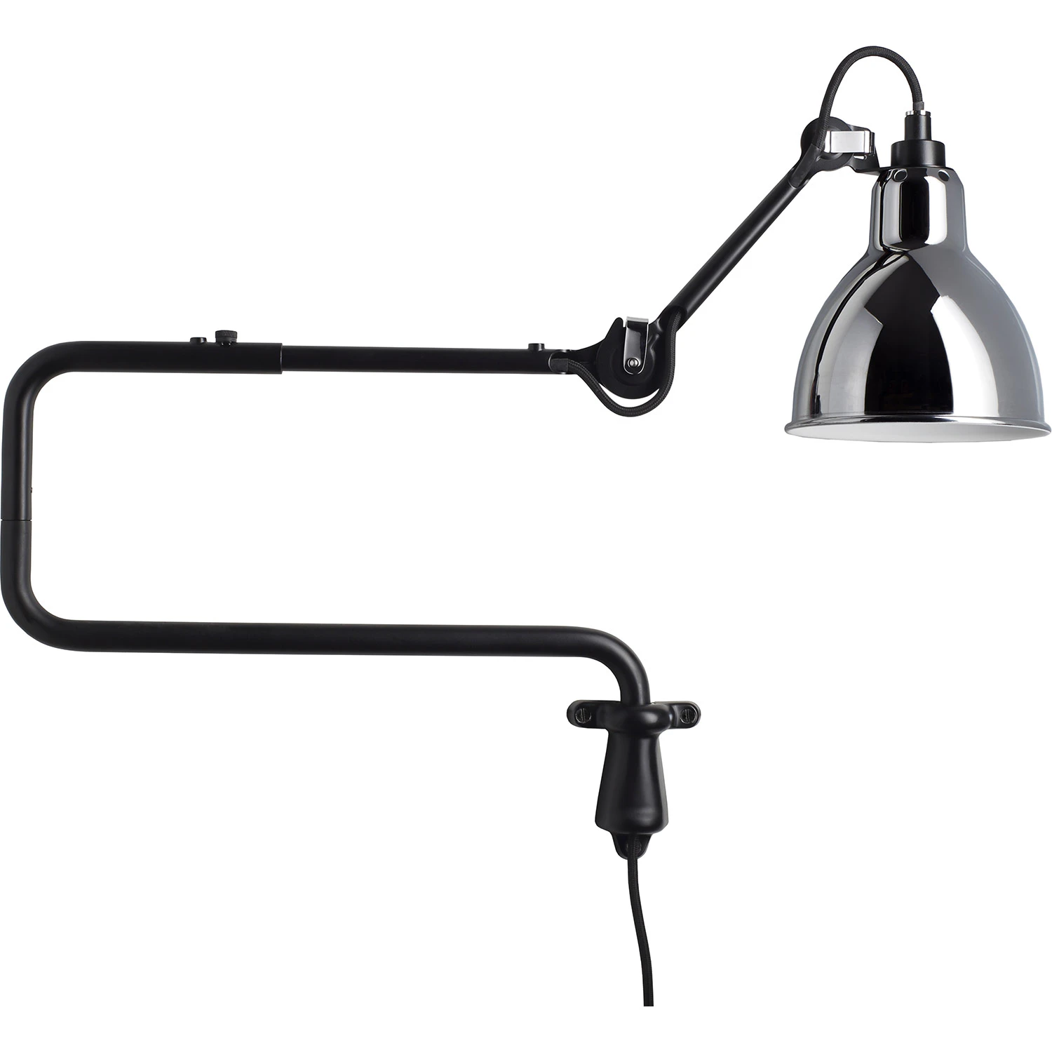 Dcw&eacute;ditions La Lampe Gras N&deg;303 V&auml;gglampa / Krom - V&auml;gglampor St&aring;l Svart
