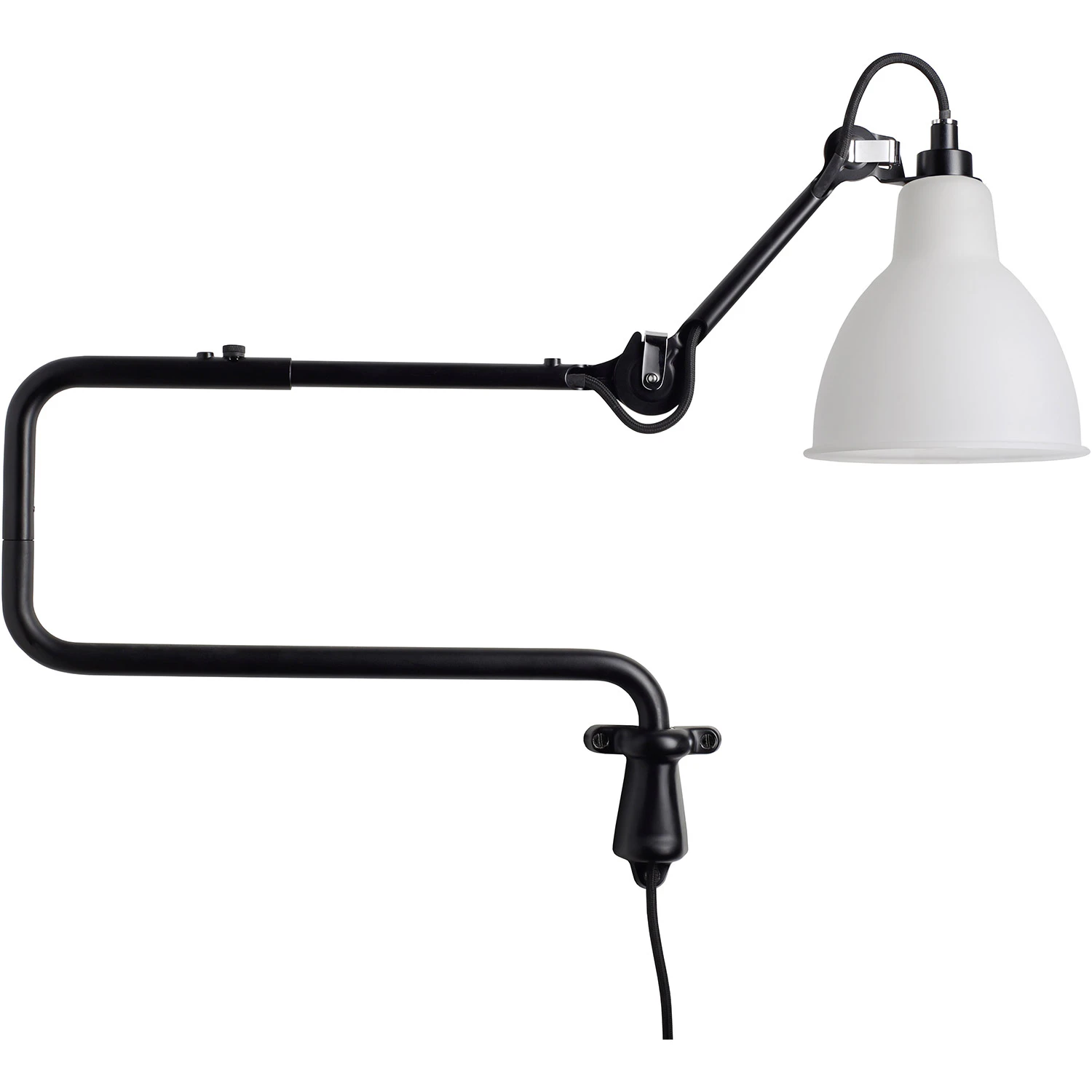 Dcw&eacute;ditions Lampe Gras N&deg;303 V&auml;gglampa / Frostat Glas - V&auml;gglampor St&aring;l Svart