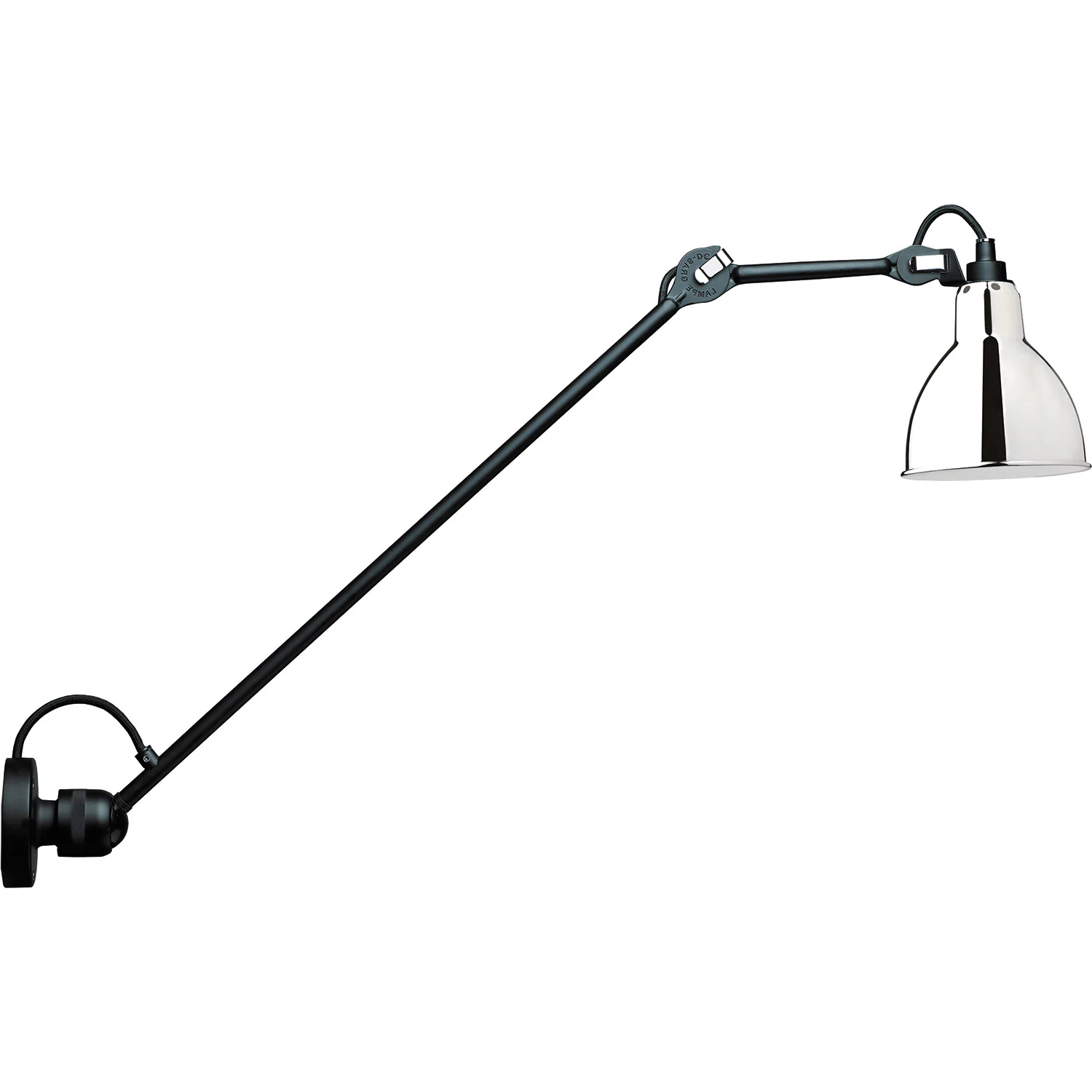 Dcw&eacute;ditions La Lampe Gras N&deg;304 V&auml;gglampa L60 / Krom - V&auml;gglampor St&aring;l Svart