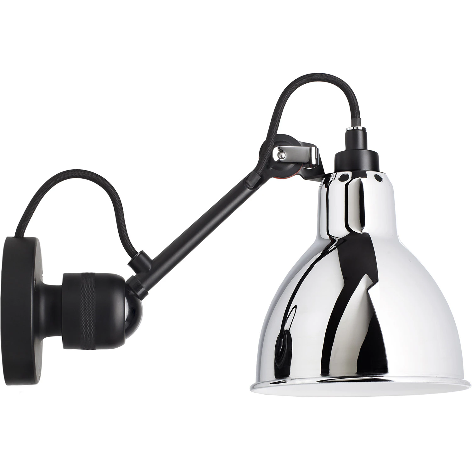 Dcw&eacute;ditions La Lampe Gras N&deg;304 V&auml;gglampa Med Str&ouml;mbrytare / Krom - V&auml;gglampor St&aring;l Svart