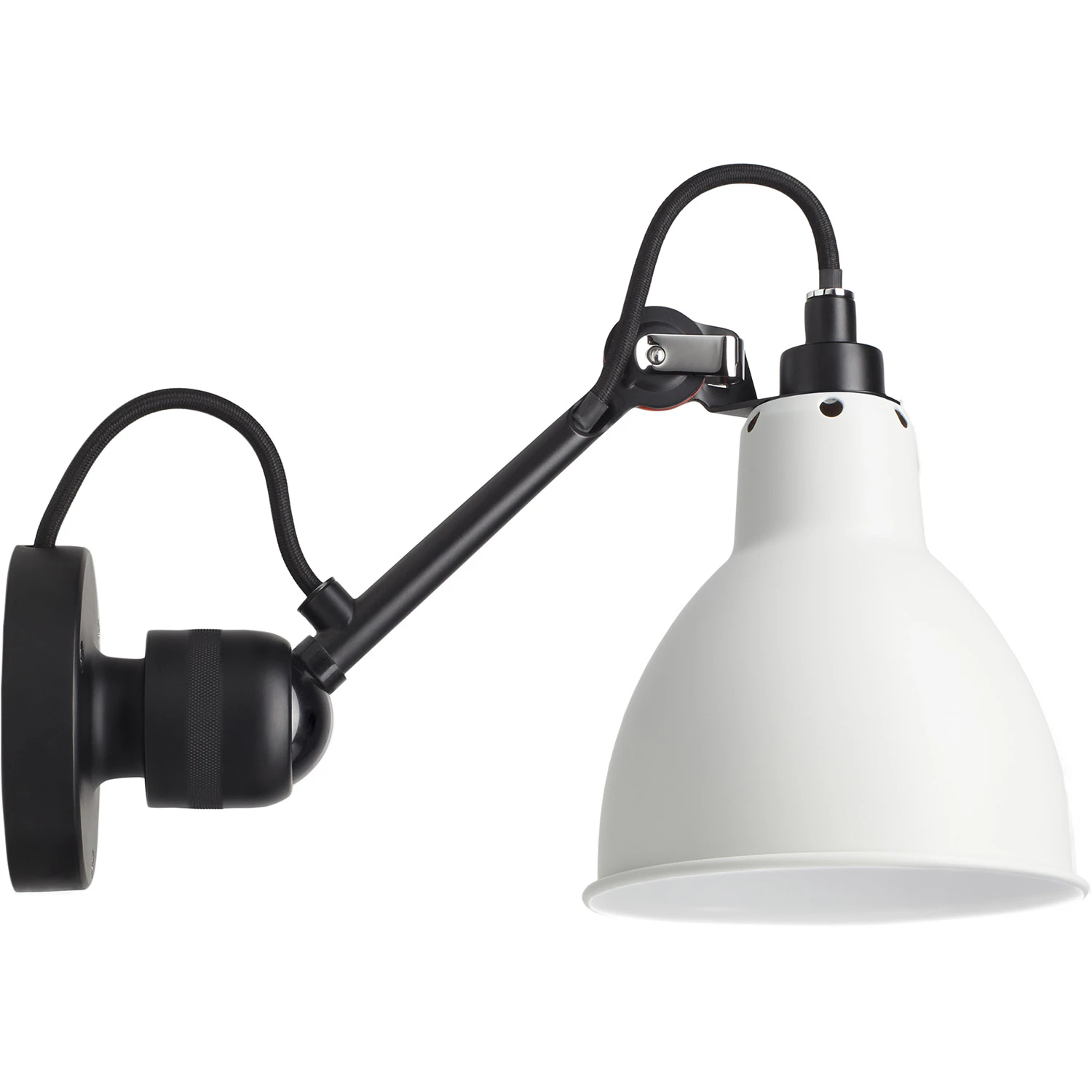 Dcw&eacute;ditions La Lampe Gras N&deg;304 V&auml;gglampa Med Str&ouml;mbrytare / Vit - V&auml;gglampor St&aring;l Svart