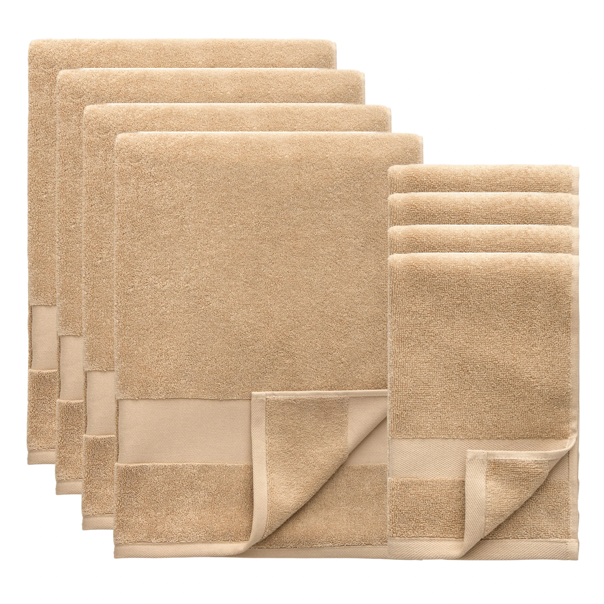 Decotique Alva Handduksset 50x70 + 70x140 Cm 8-pack - Handdukar & Badlakan Bomull Sand