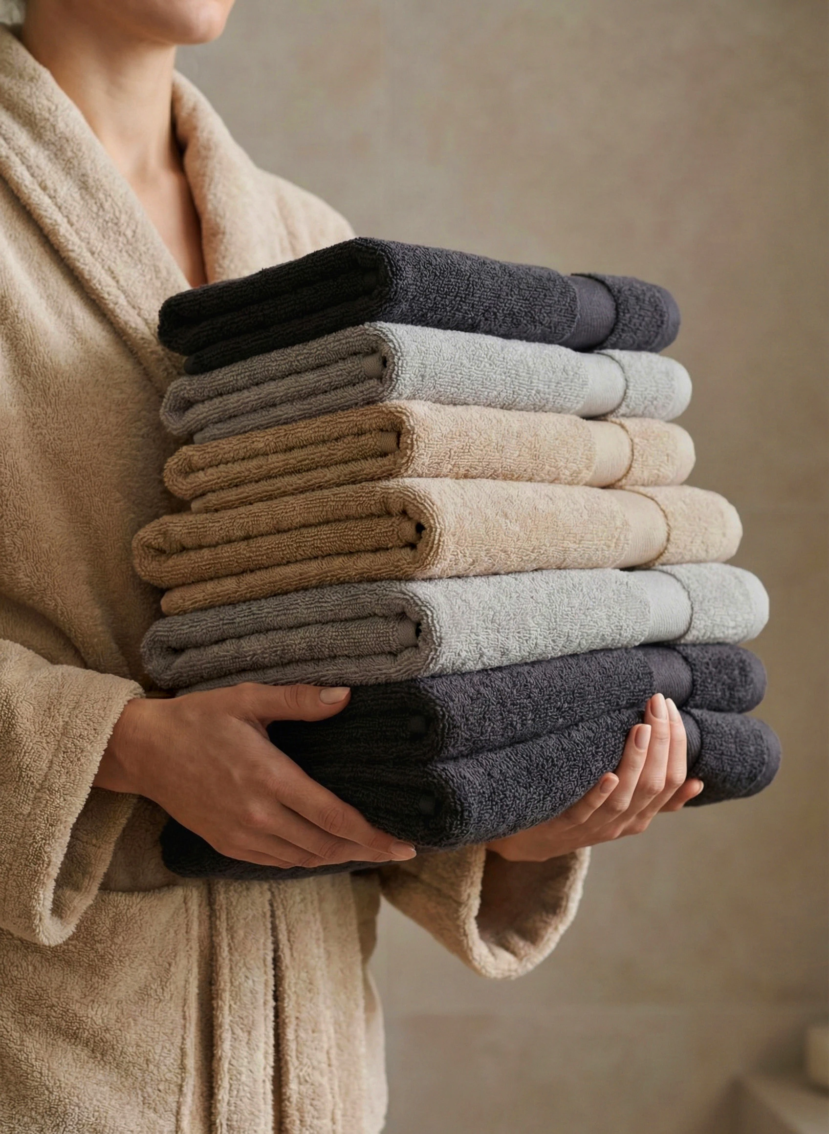 Decotique Alva Handduksset 50x70 + 70x140 Cm 8-pack, sand från Decotique, bild 3