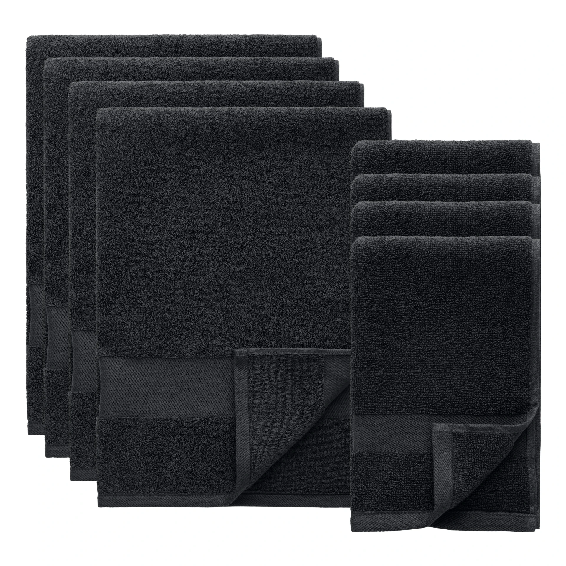 Decotique Alva Handduksset 50x70 + 70x140 Cm 8-pack - Handdukar & Badlakan Bomull Mörkblå