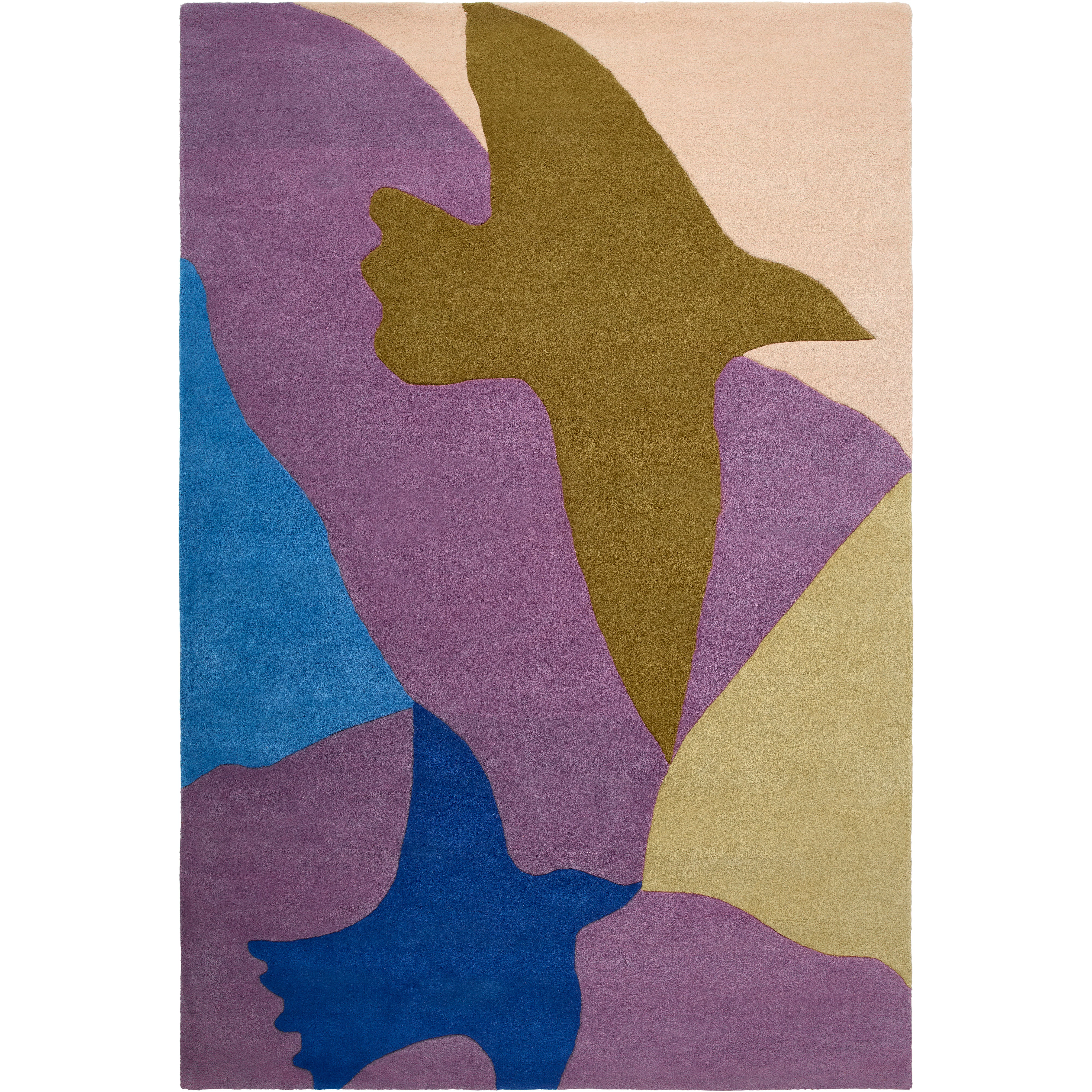 Decotique Bird matta 250x350 Cm - Mönstrade mattor Ull Blå