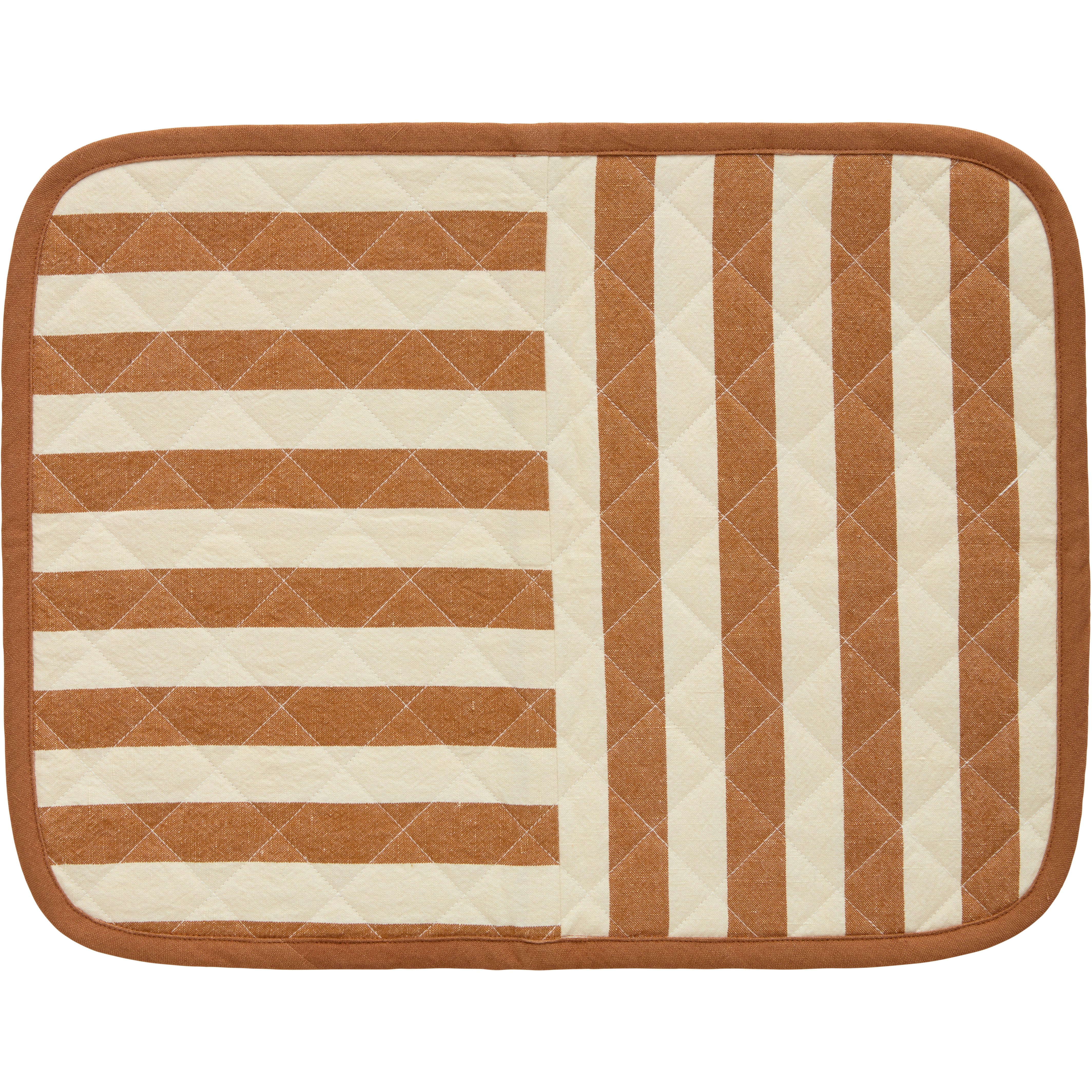 Decotique Block Stripe Bordstablett 35x45 Cm - Bordstabletter & Glasunderl&auml;gg Bomull Brun
