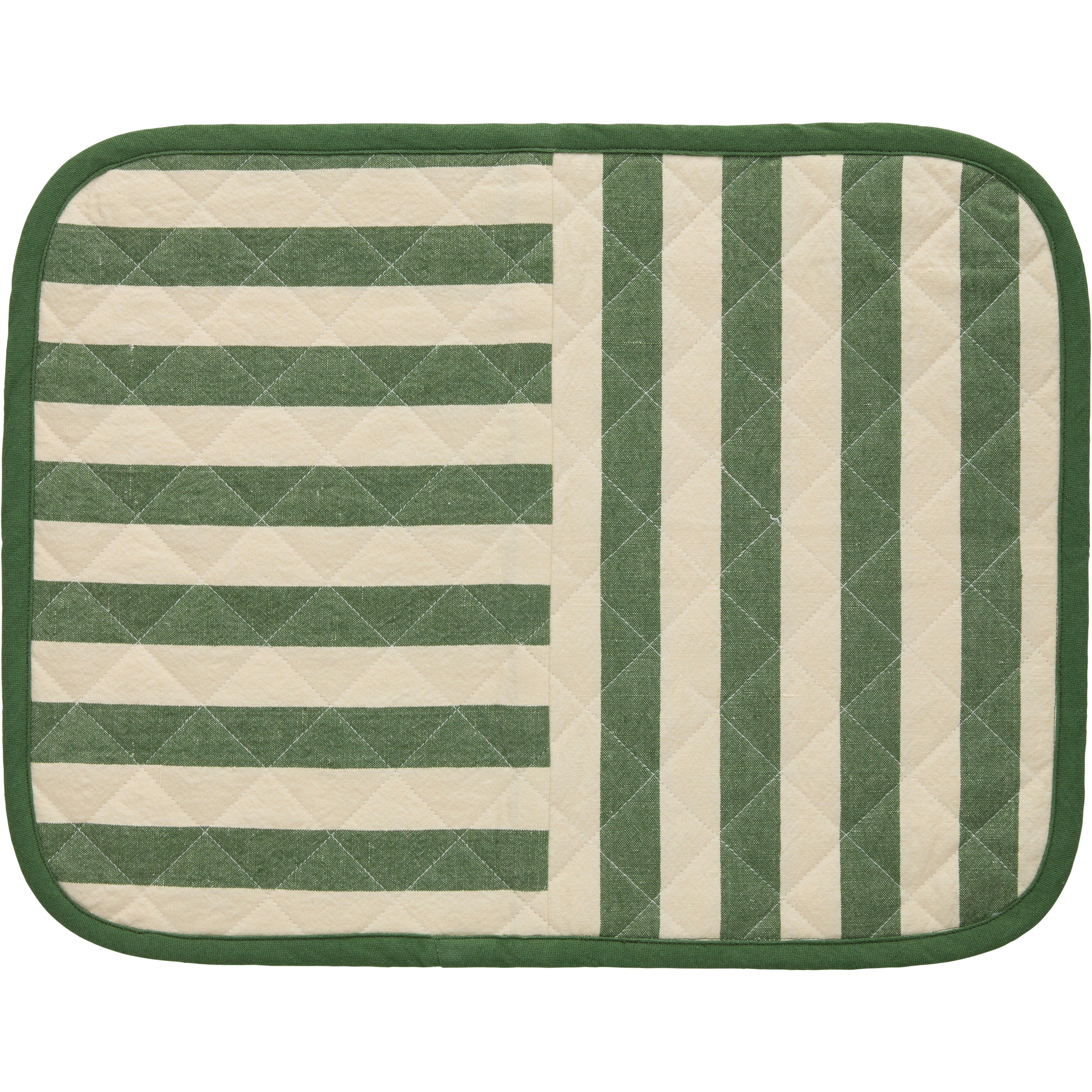 Decotique Block Stripe Bordstablett 35x45 Cm - Bordstabletter & Glasunderl&auml;gg Bomull Gr&ouml;n