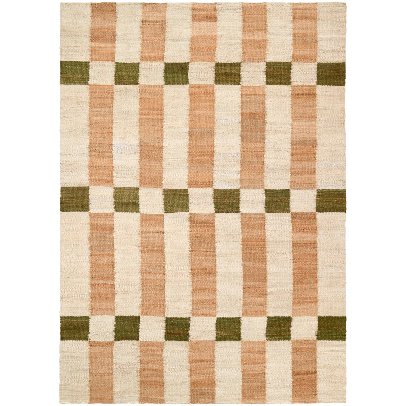 Checks Matta Natur / Grön, 200x300 cm