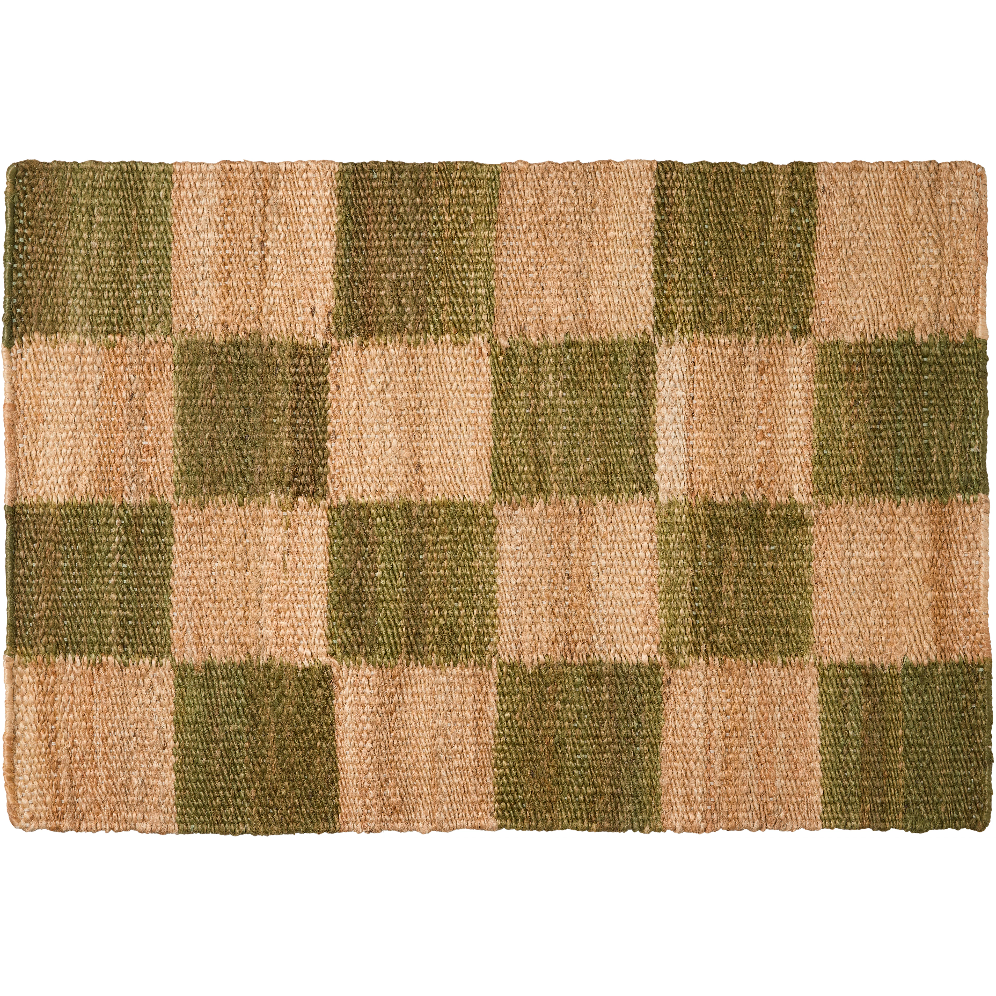 Decotique Chess Dörrmatta 60x90 Cm Natur / - Mönstrade mattor Jute Grön