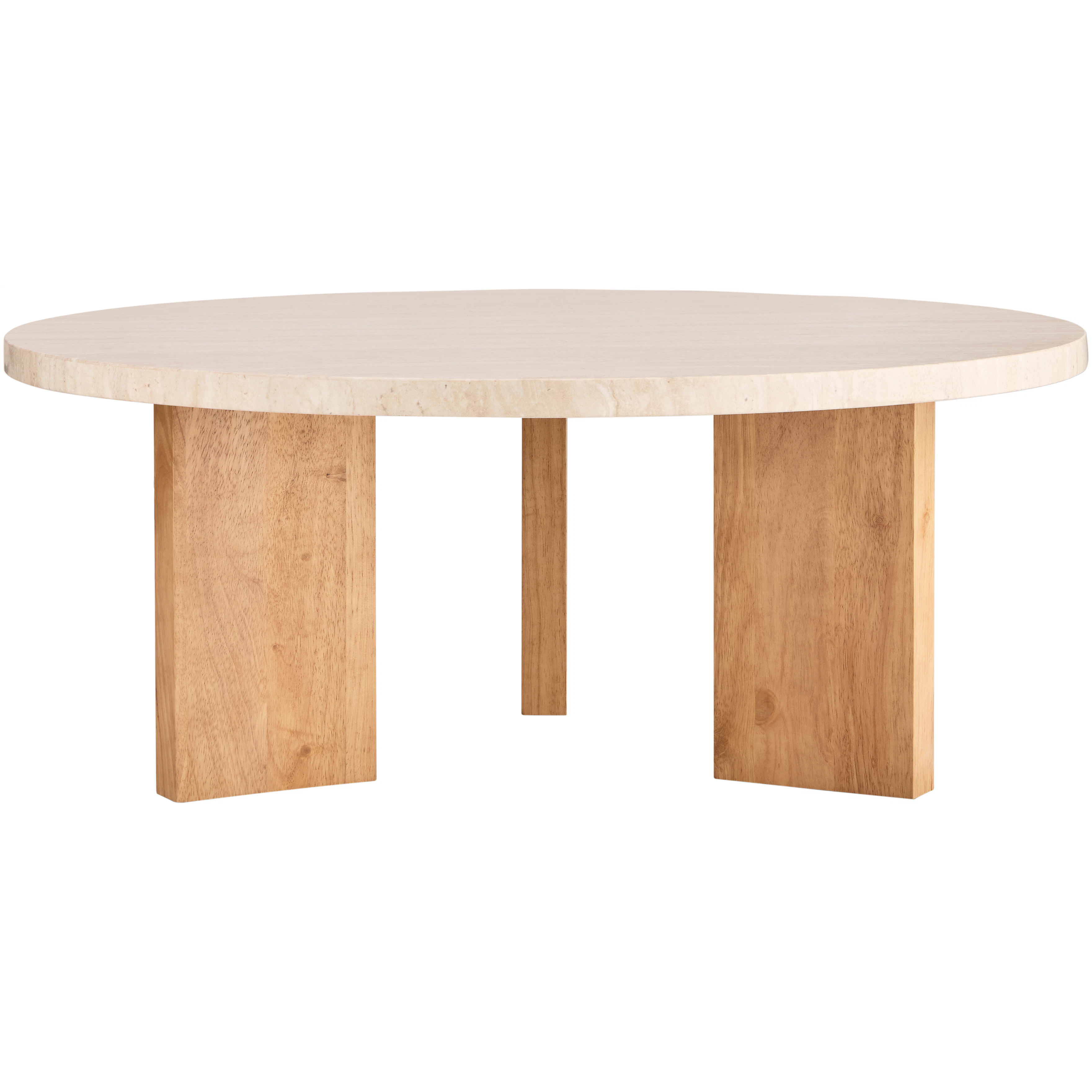 decotique eden soffbord 90 cm / ljus sten - soffbord gummiträ ek