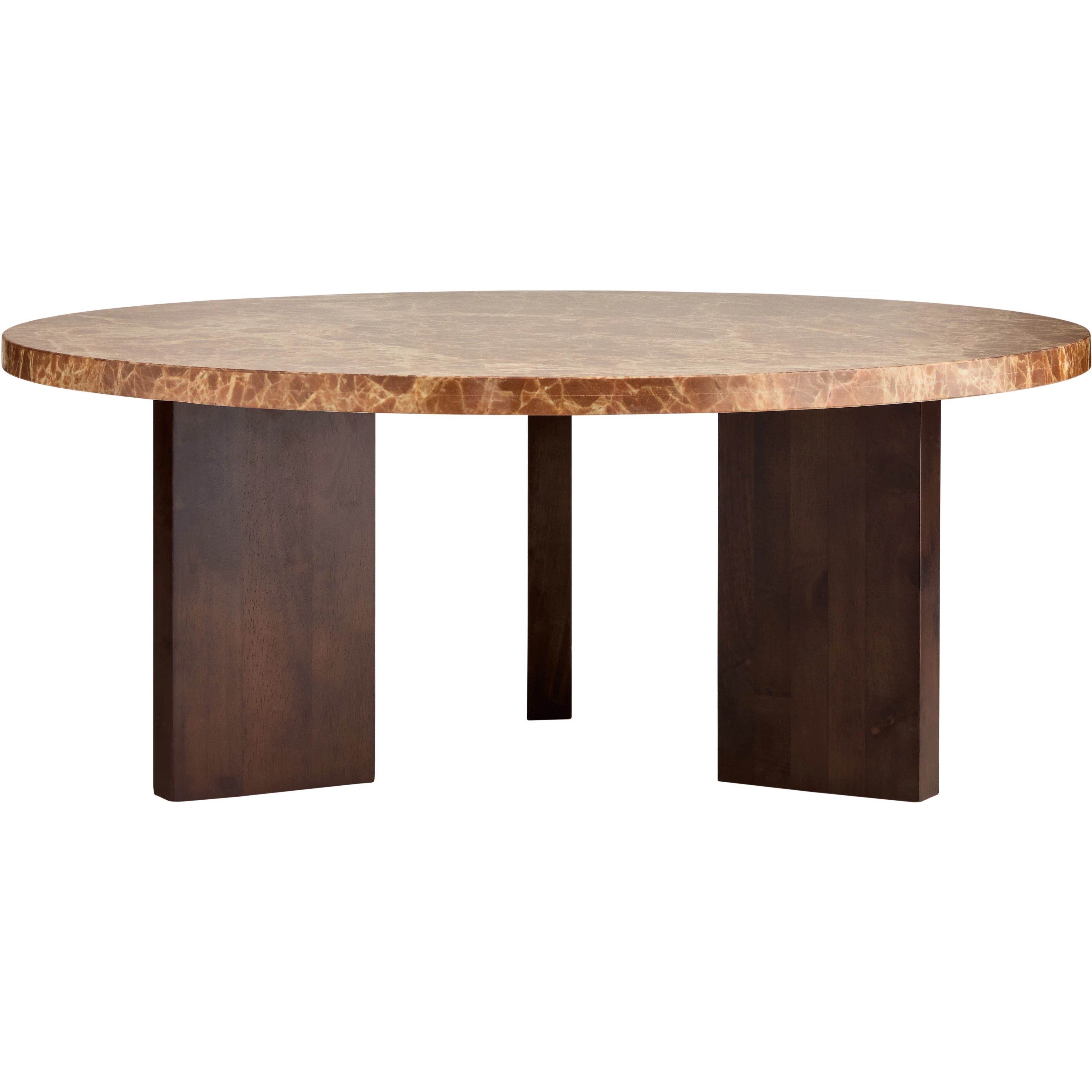 decotique eden soffbord 90 cm / brun sten - soffbord gummiträ mörk ek