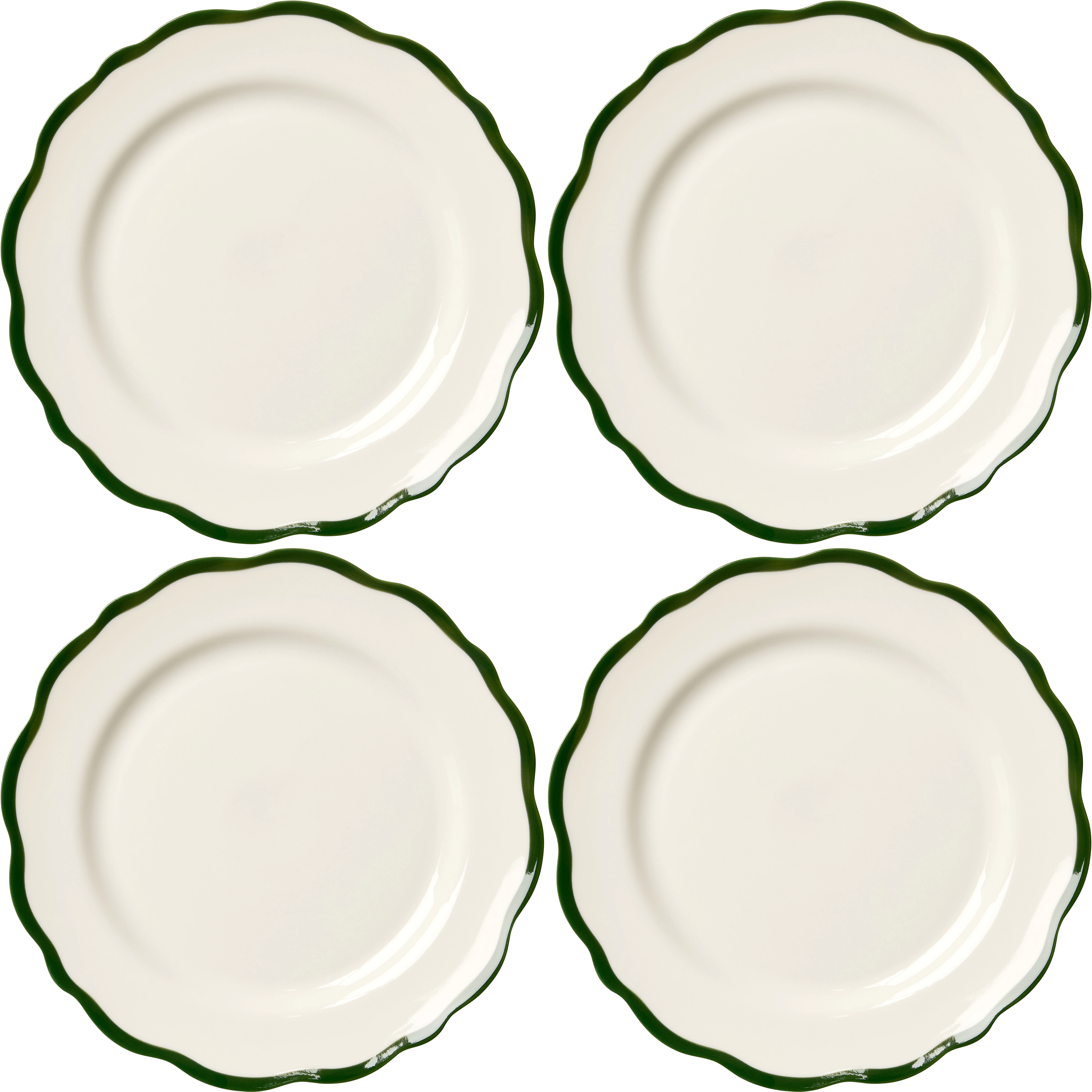 Decotique Fleur Assiett 21 Cm 4-pack - Assietter Keramik M&ouml;rkgr&ouml;n