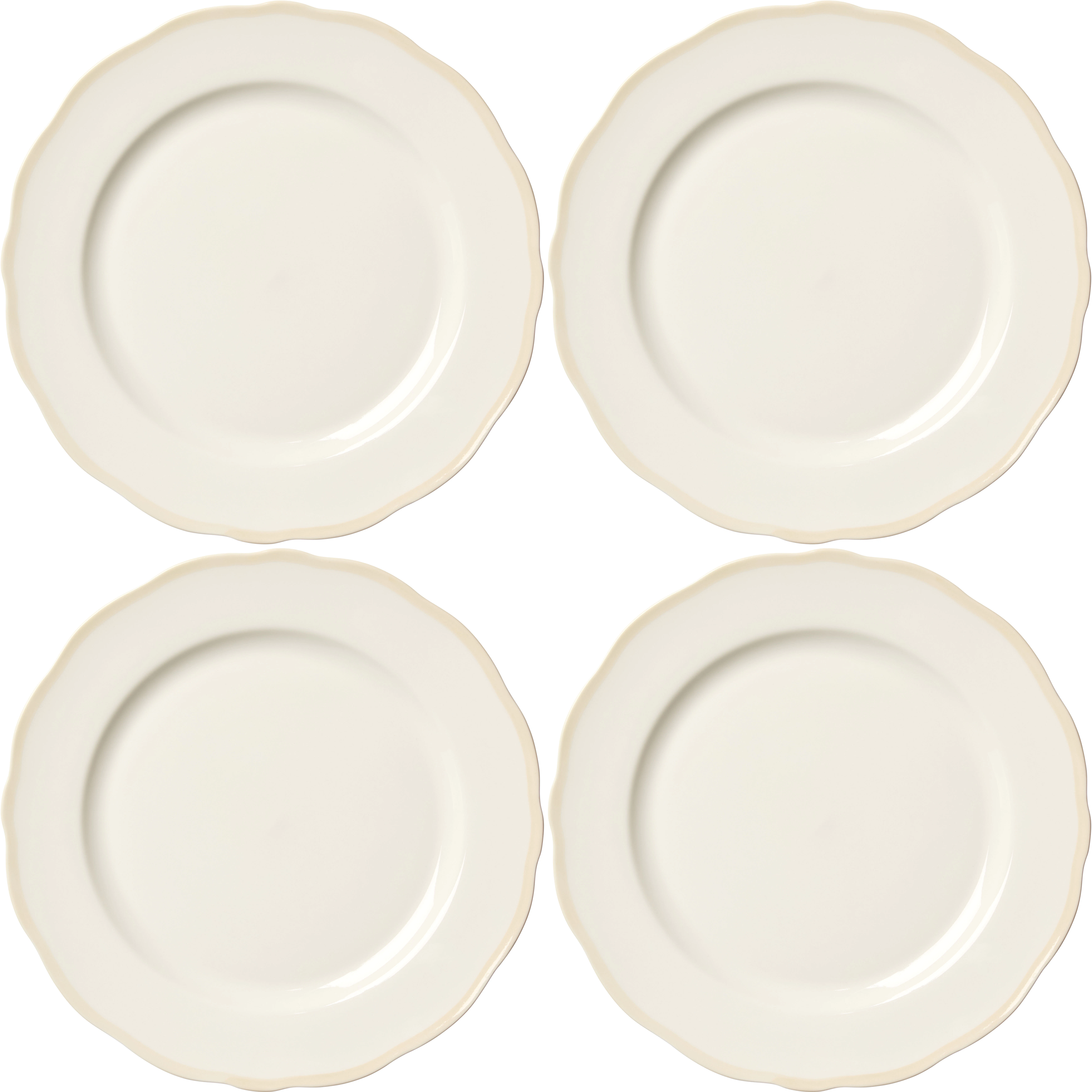 decotique fleur tallrik 28 cm 4-pack - keramik sand