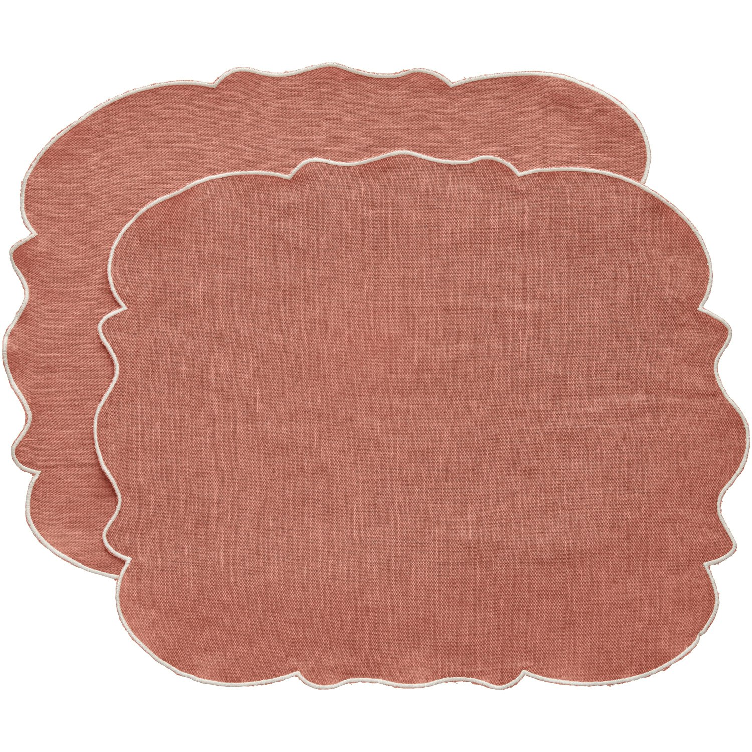 Decotique Gia Bordstablett 35x45 Cm 2-pack Dusty Pink / - Bordstabletter & Glasunderl&auml;gg Bomull Vit