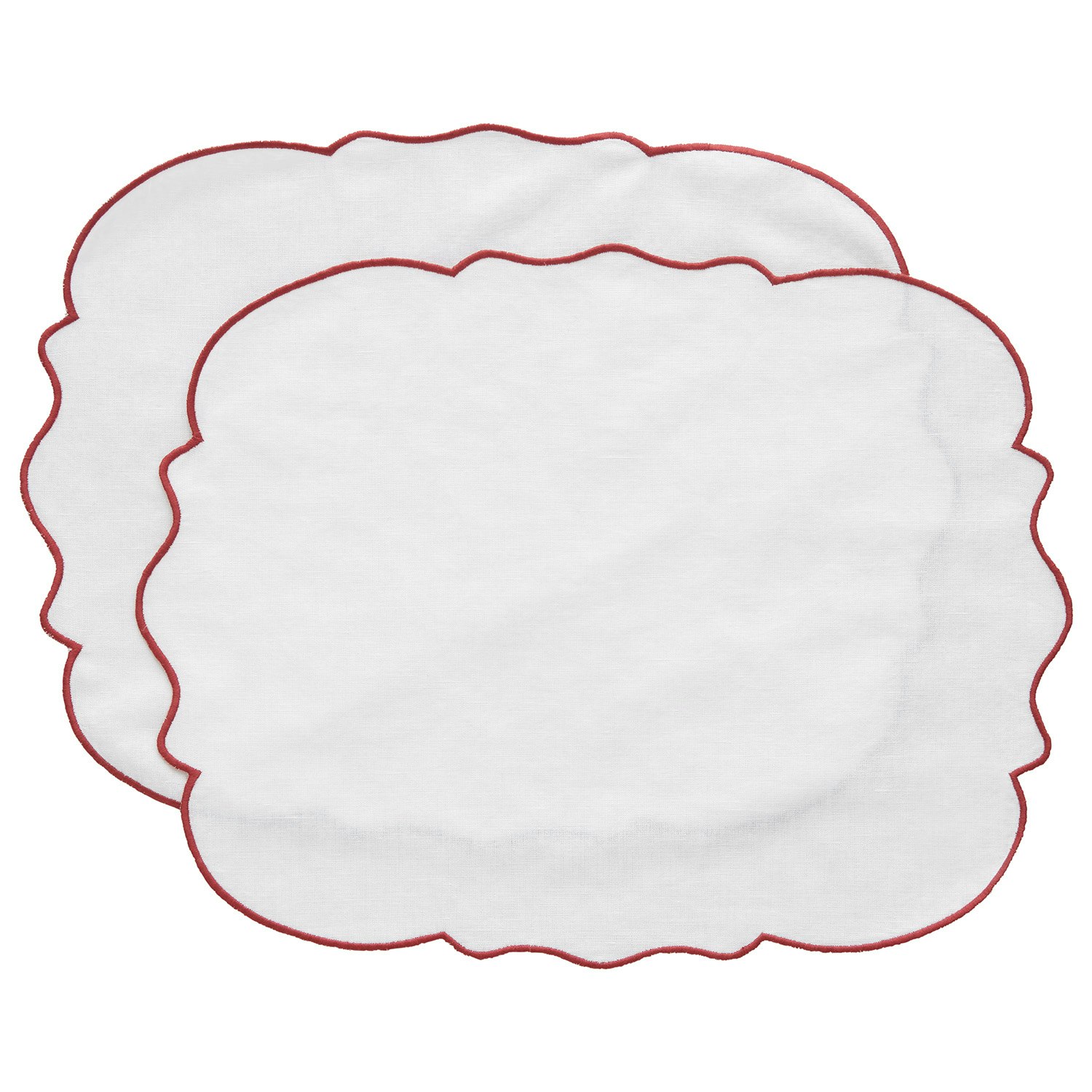 Decotique Gia Bordstablett 35x45 Cm 2-pack / Vinr&ouml;d - Bordstabletter & Glasunderl&auml;gg Bomull Vit