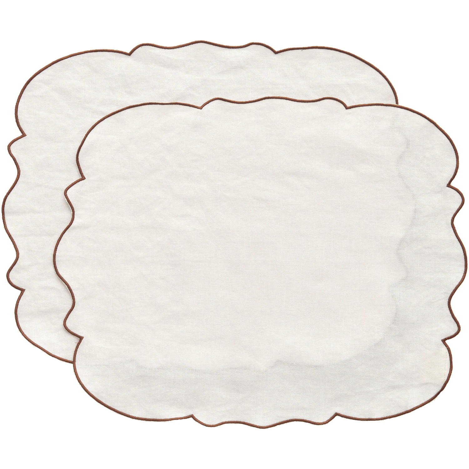 Decotique Gia Bordstablett 35x45 Cm 2-pack Vit / - Bordstabletter & Glasunderl&auml;gg Bomull Brun