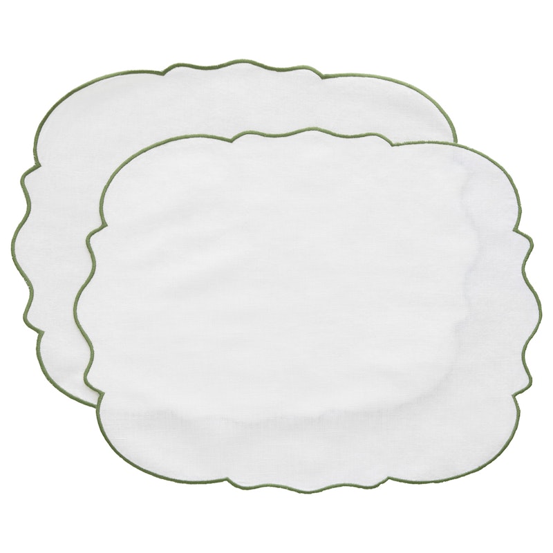 Gia Bordstablett 35x45 cm 2-pack, Vit / Grön