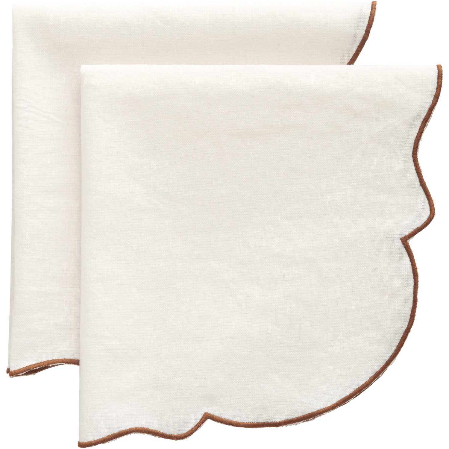 Decotique Gia Servett 45x45 Cm 2-pack Vit / - Servetter & Tillbehör Bomull Brun