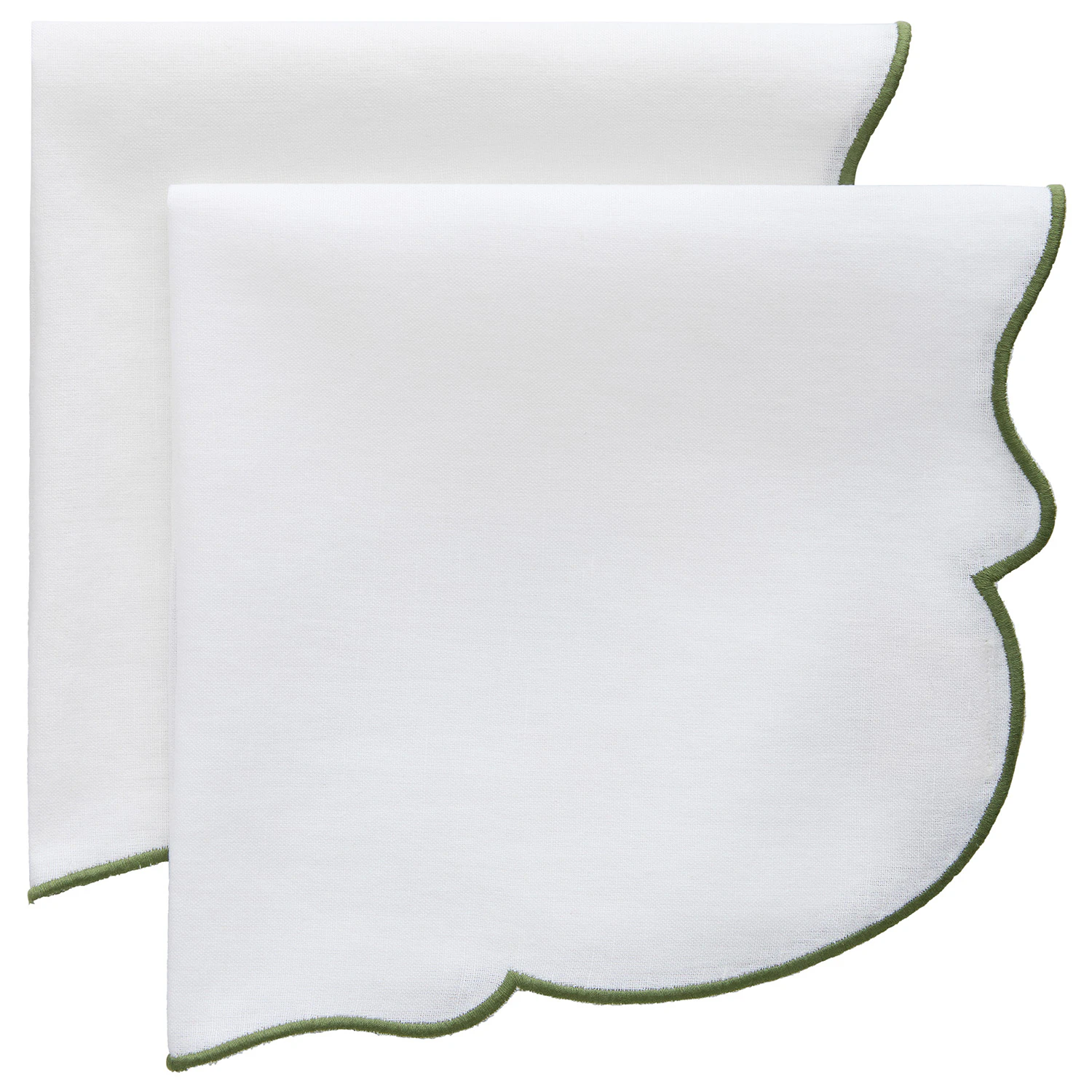 Decotique Gia Servett 45x45 Cm 2-pack / Grön - Servetter & Tillbehör Bomull Vit