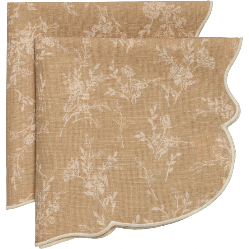 Gia Servett Blomma 45x45 cm 2-pack, Beige