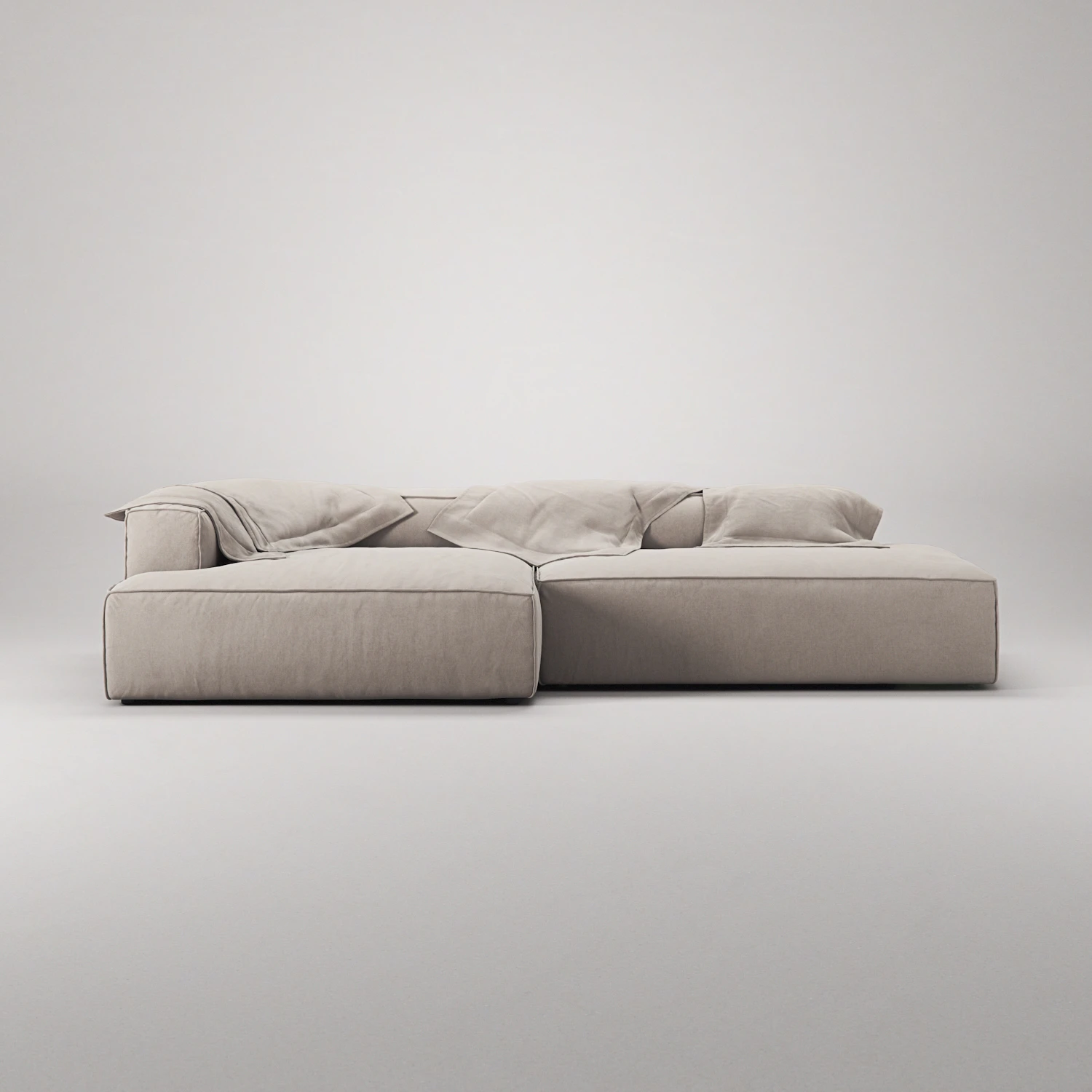 Decotique Grand 2,5-sitssoffa Öppet Avslut Höger Minetyg, sandshell beige från Decotique, bild 2