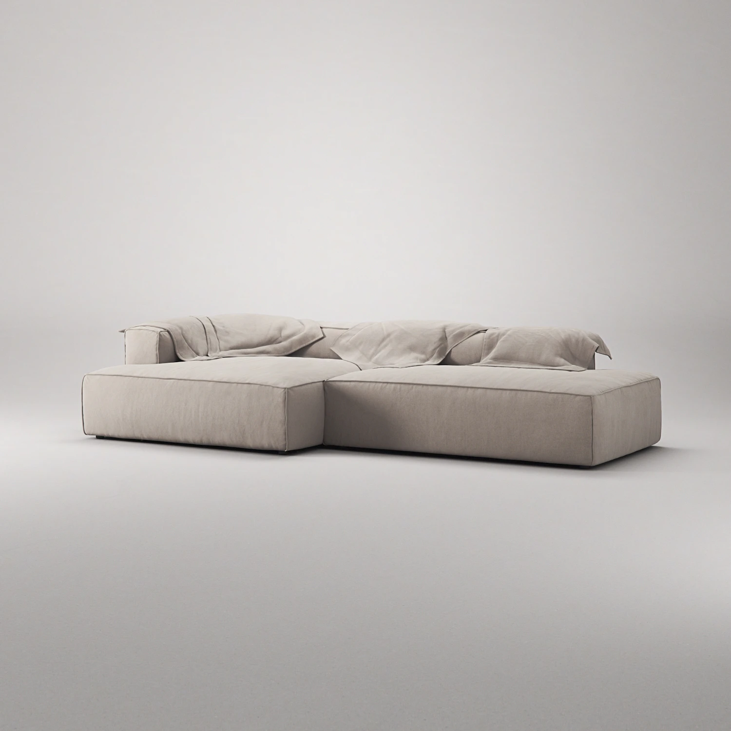 Decotique Grand 2,5-sitssoffa Öppet Avslut Höger Minetyg, sandshell beige från Decotique, bild 3