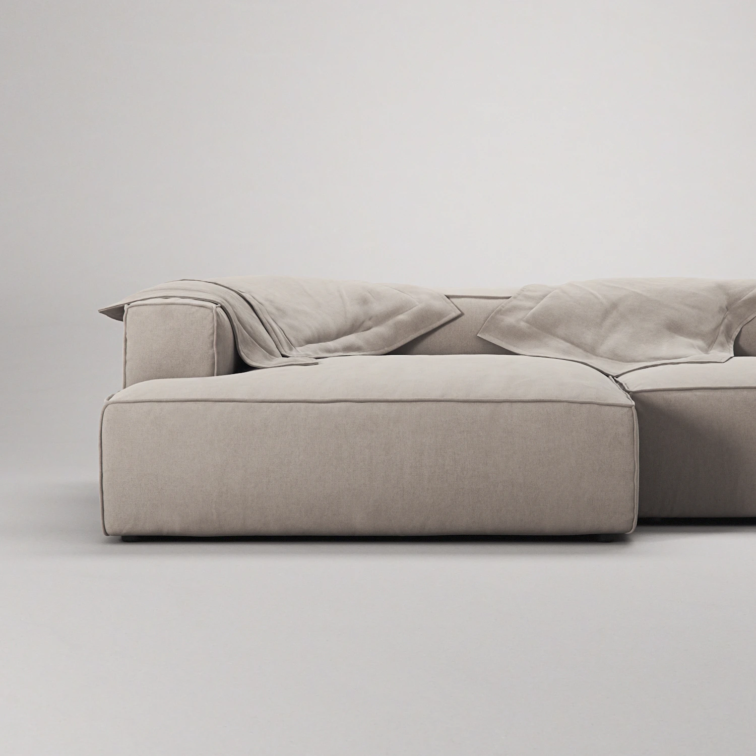 Decotique Grand 2,5-sitssoffa Öppet Avslut Höger Minetyg, sandshell beige från Decotique, bild 6