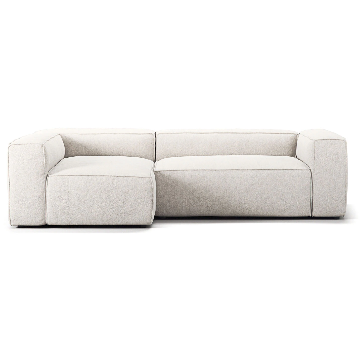 decotique grand 3-sitssoffa divan vänster tyg - hörnsoffor & divansoffor bouclé steam white